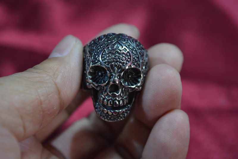 Jewelry Skull Rare Jewelry Rings Open Size Chrome Ring (Size 7-13) Size ONE SIZE - 4 Thumbnail