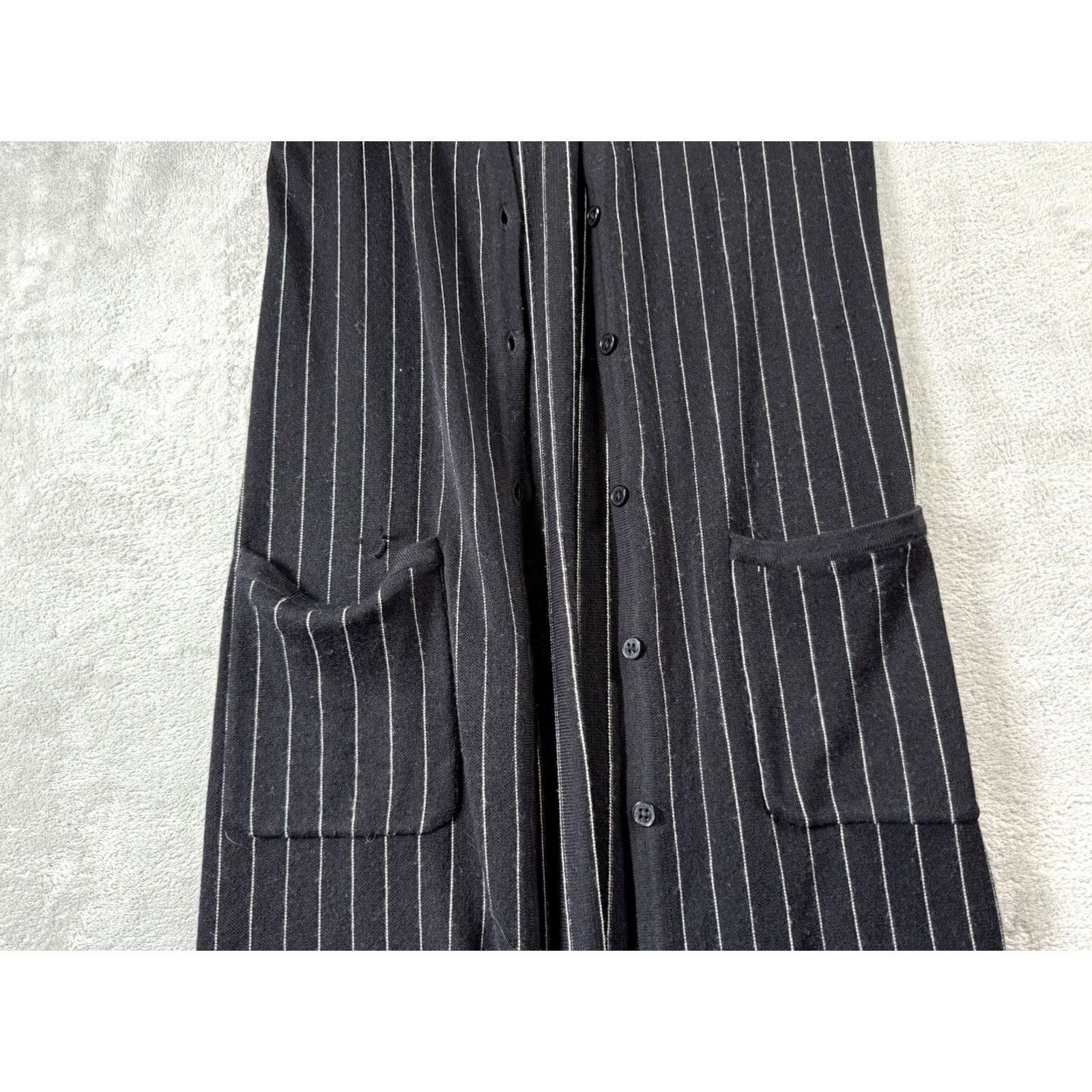 Ralph Lauren Lauren Ralph Lauren Striped Cardigan Womens M Oversized Lagenlook Preppy Black Size M / US 6-8 / IT 42-44 - 5 Thumbnail