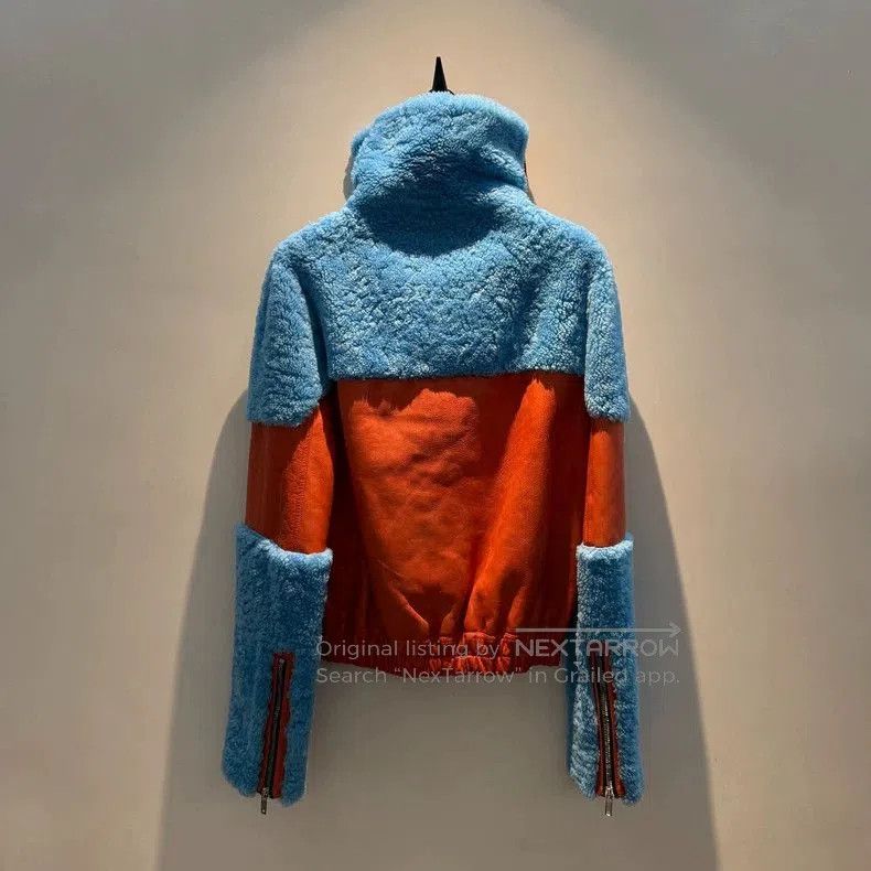 Rick Owens Rare Blue Orange Shearling Zip Jacket. Size US M / EU 48-50 / 2 - 4 Thumbnail