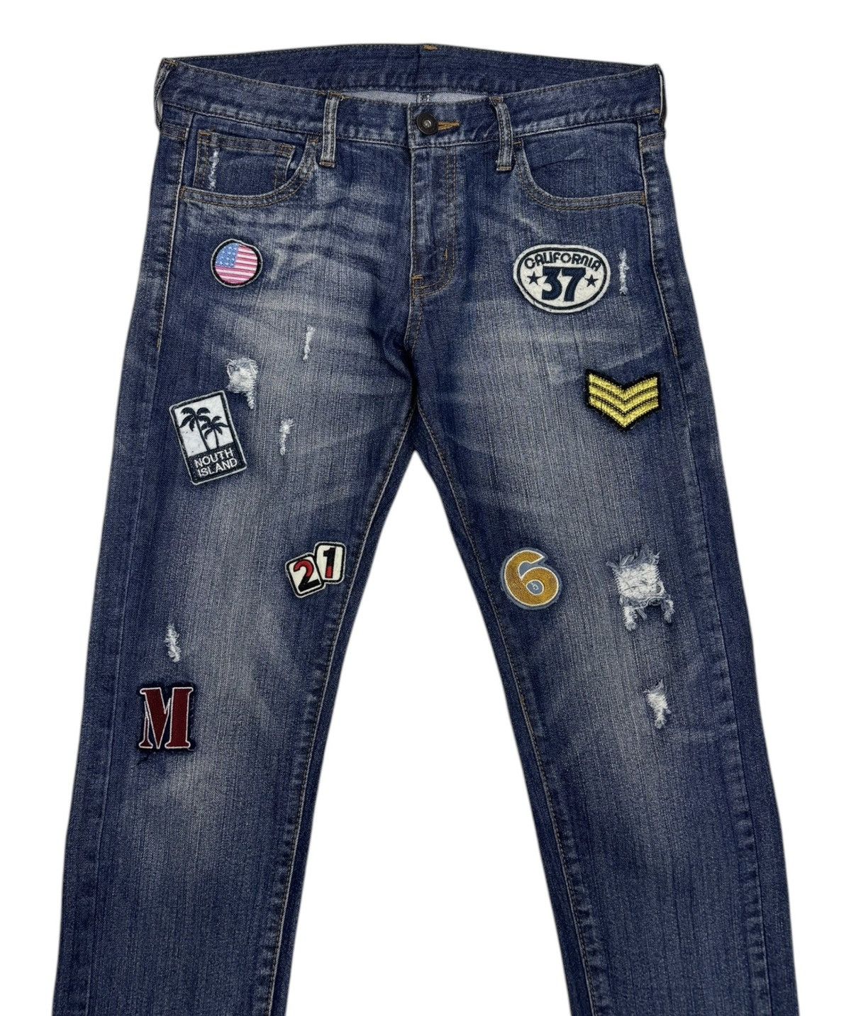 Hysteric Glamour Sorridere Japanese Brand Patchwork Sun Surf Blue Denim Jeans Size US 32 / EU 48 - 5 Thumbnail