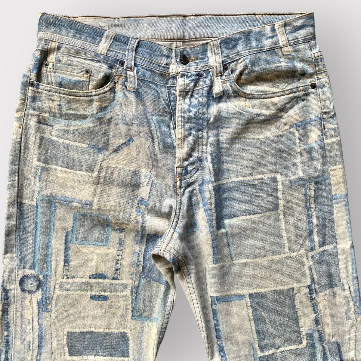 Dries Van Noten SS17 trompe l'oeil Patchwork Jeans Size US 32 / EU 48 - 3 Thumbnail