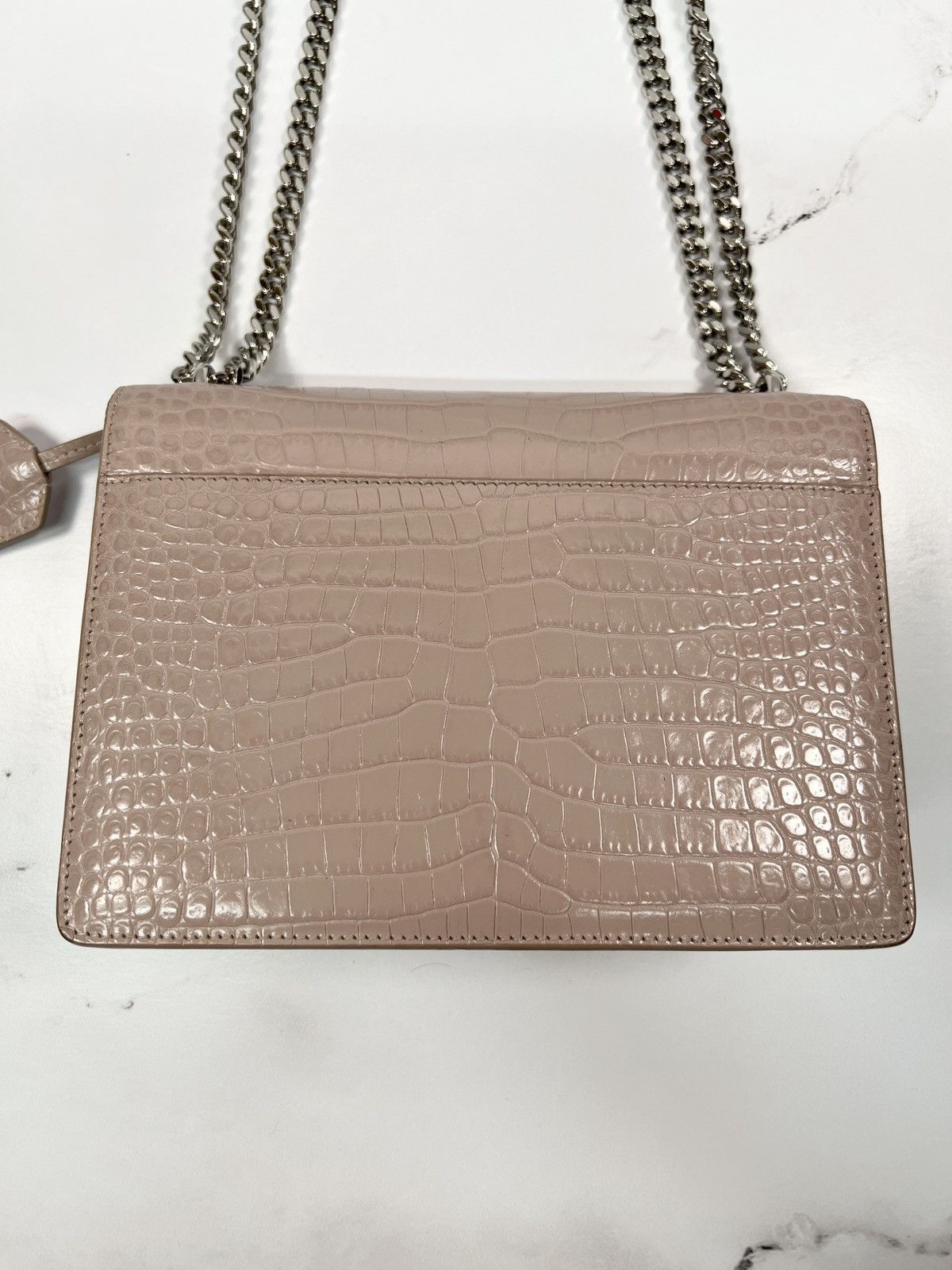 Yves Saint Laurent YSL Yves Saint Laurent Crocodile Sunset Shoulder Bag Purse Size ONE SIZE - 3 Thumbnail