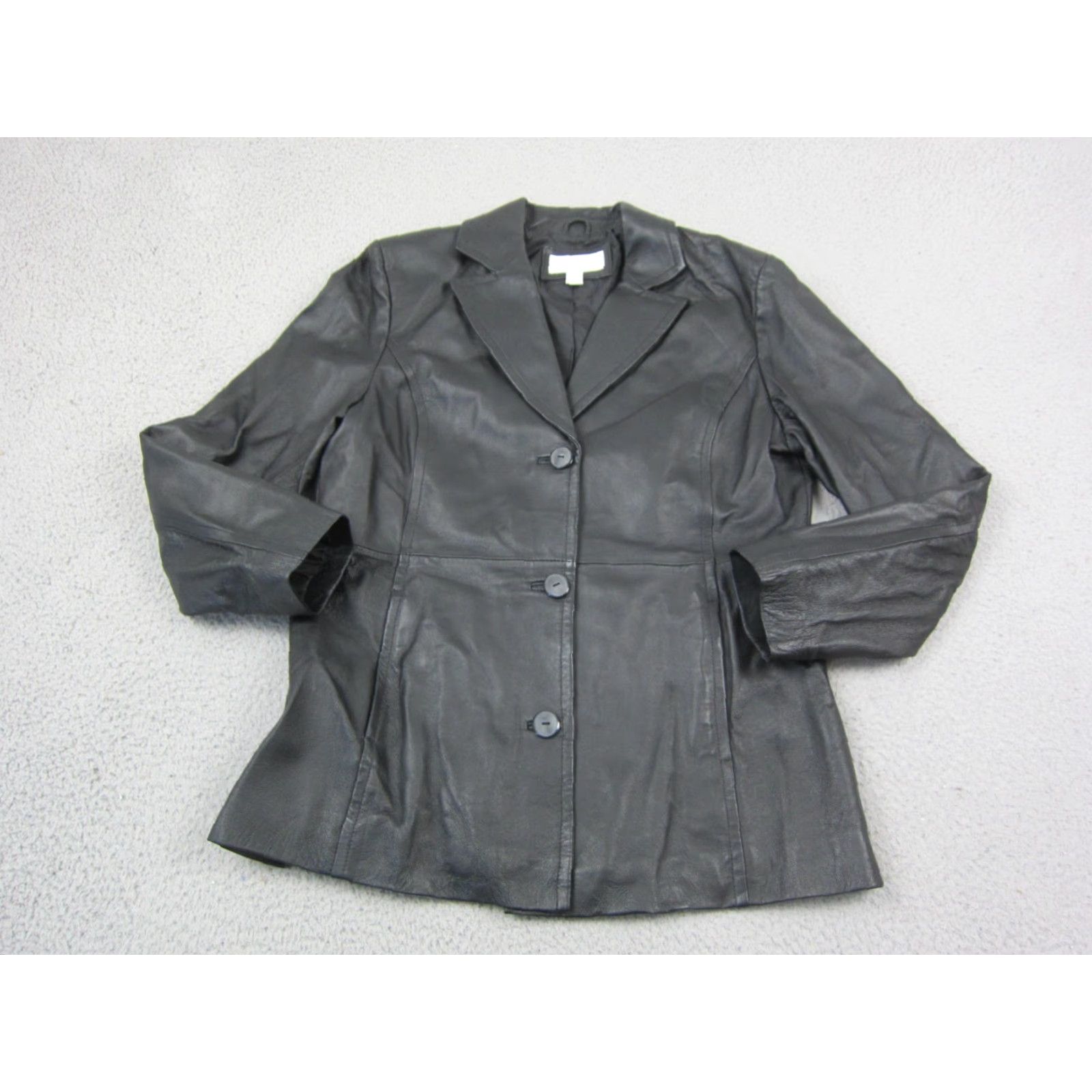 Worthington Vintage Worthington Leather Jacket Womens L Black Bomber 90s Button Up Jacket Size L / US 10 / IT 46 - 2 Thumbnail