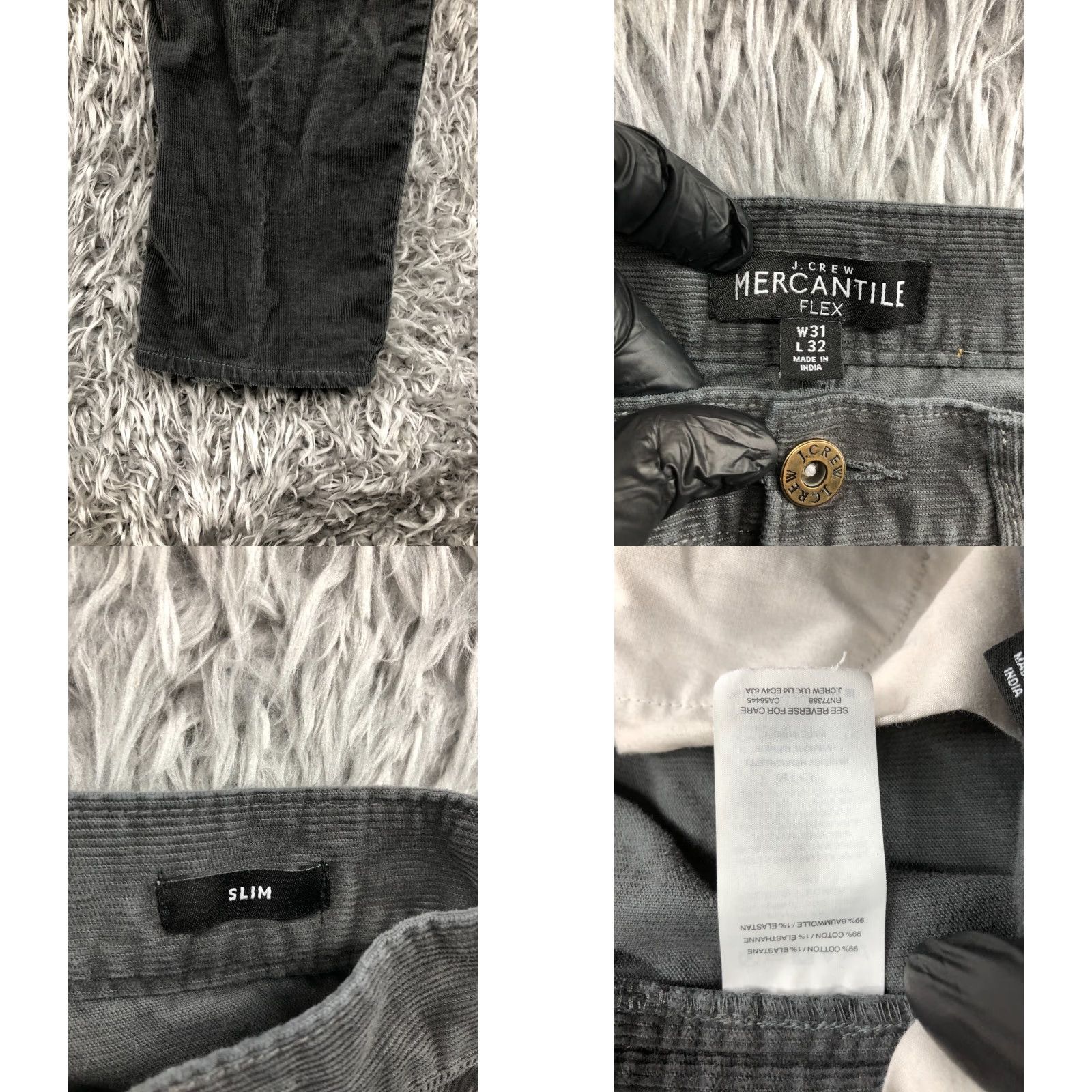 J.Crew J.CREW Mercantile Slim Straight Corduroy Pants Mens Gray 31x32 Jeans Shirt?? Size US 31 - 8 Thumbnail