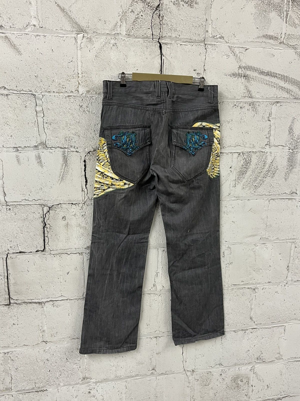 Ed Hardy Y2k ED hardy style baggy fit wide leg denim skater grunge Size US 36 / EU 52 - 2 Thumbnail