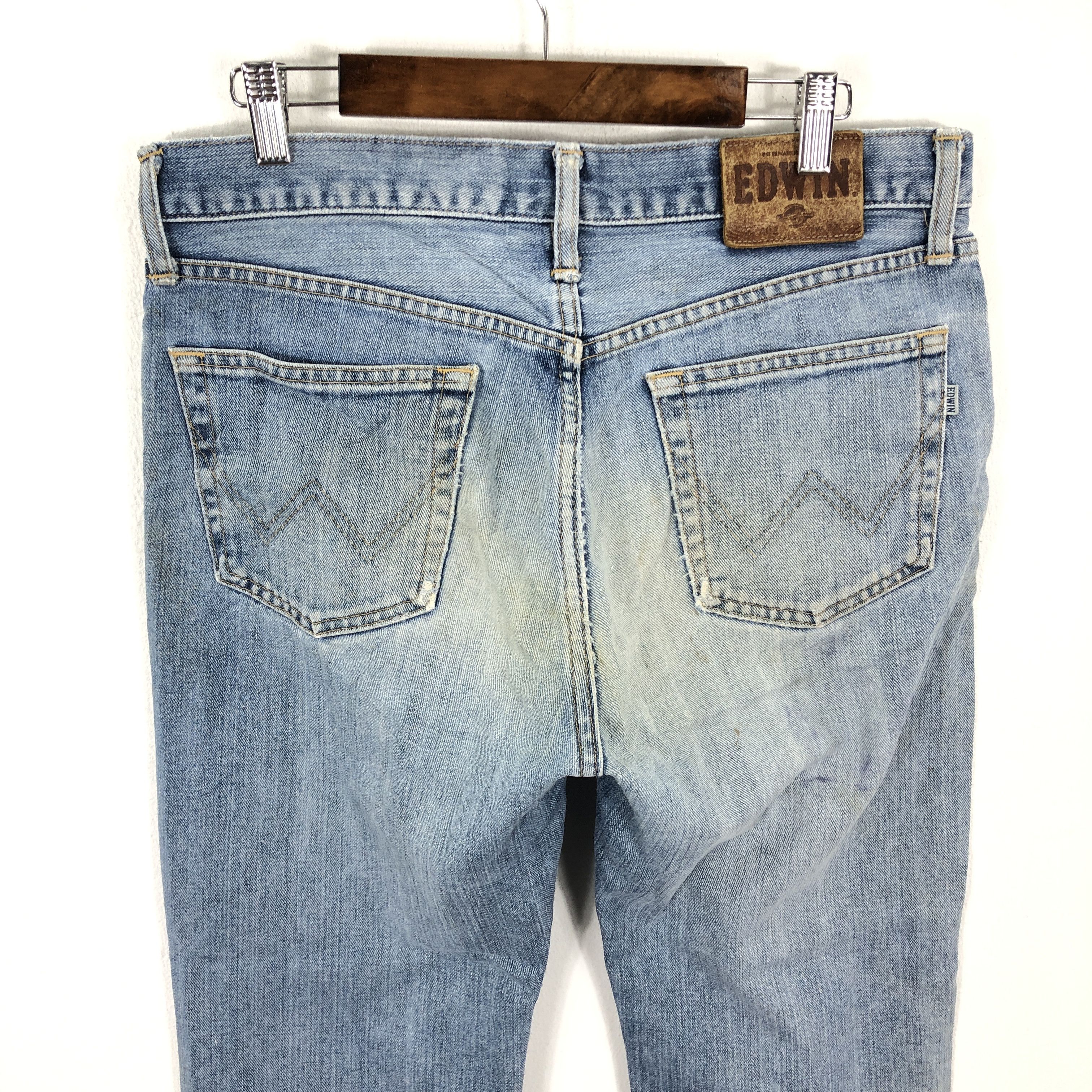Edwin × Vintage 34 x 26 Vintage Edwin Jeans Light Wash L1346 Size US 34 / EU 50 - 6 Thumbnail