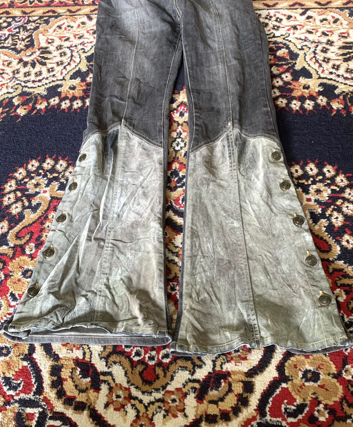 Japanese Brand Vintage Flare ORIRIN Bootcut Side Button Leg Denim Size 28" / US 6 / IT 42 - 7 Thumbnail