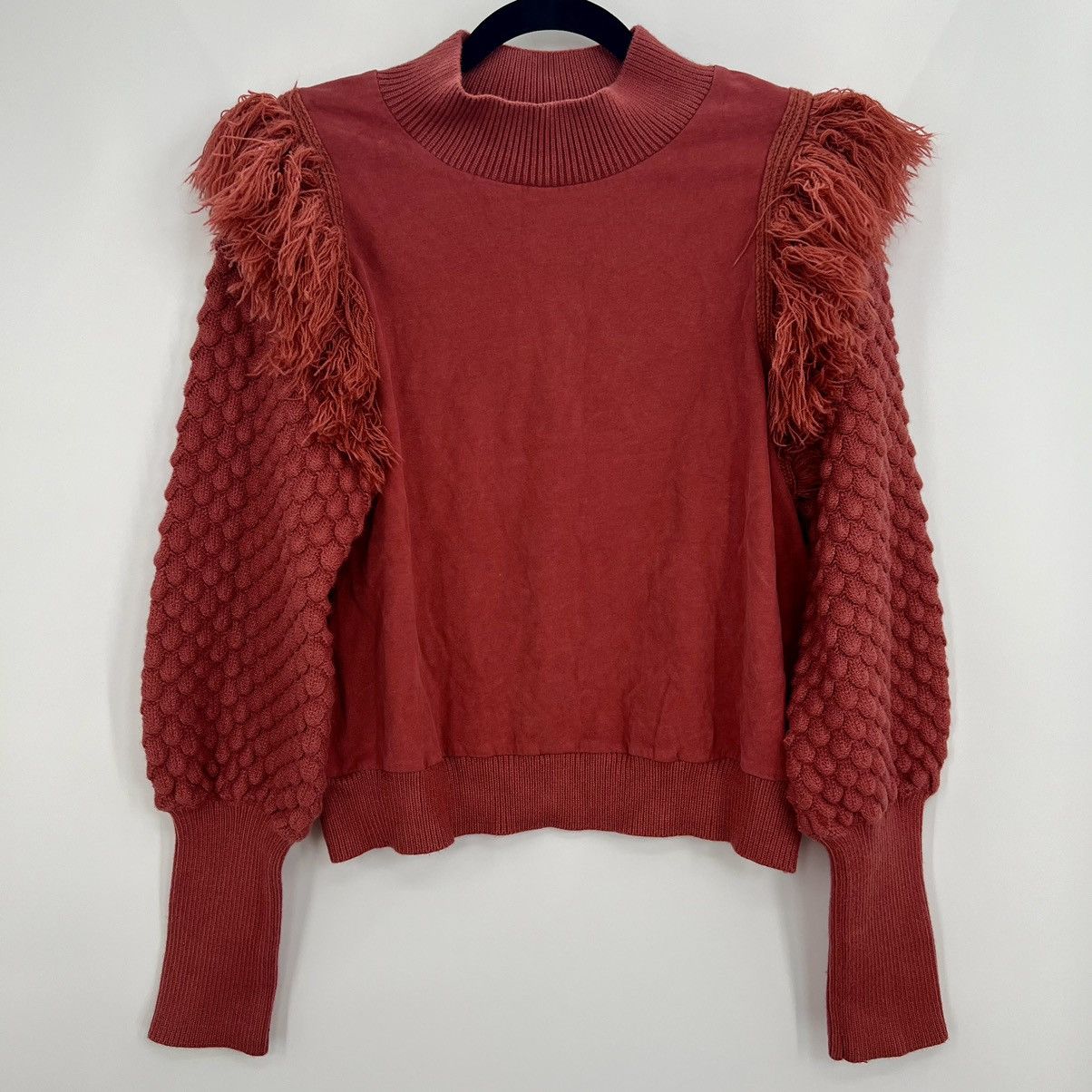 Anthropologie Anthropologie Dolan Fringed Sweater Pullover Crew Neck Pom Size L / US 10 / IT 46 - 1 Thumbnail
