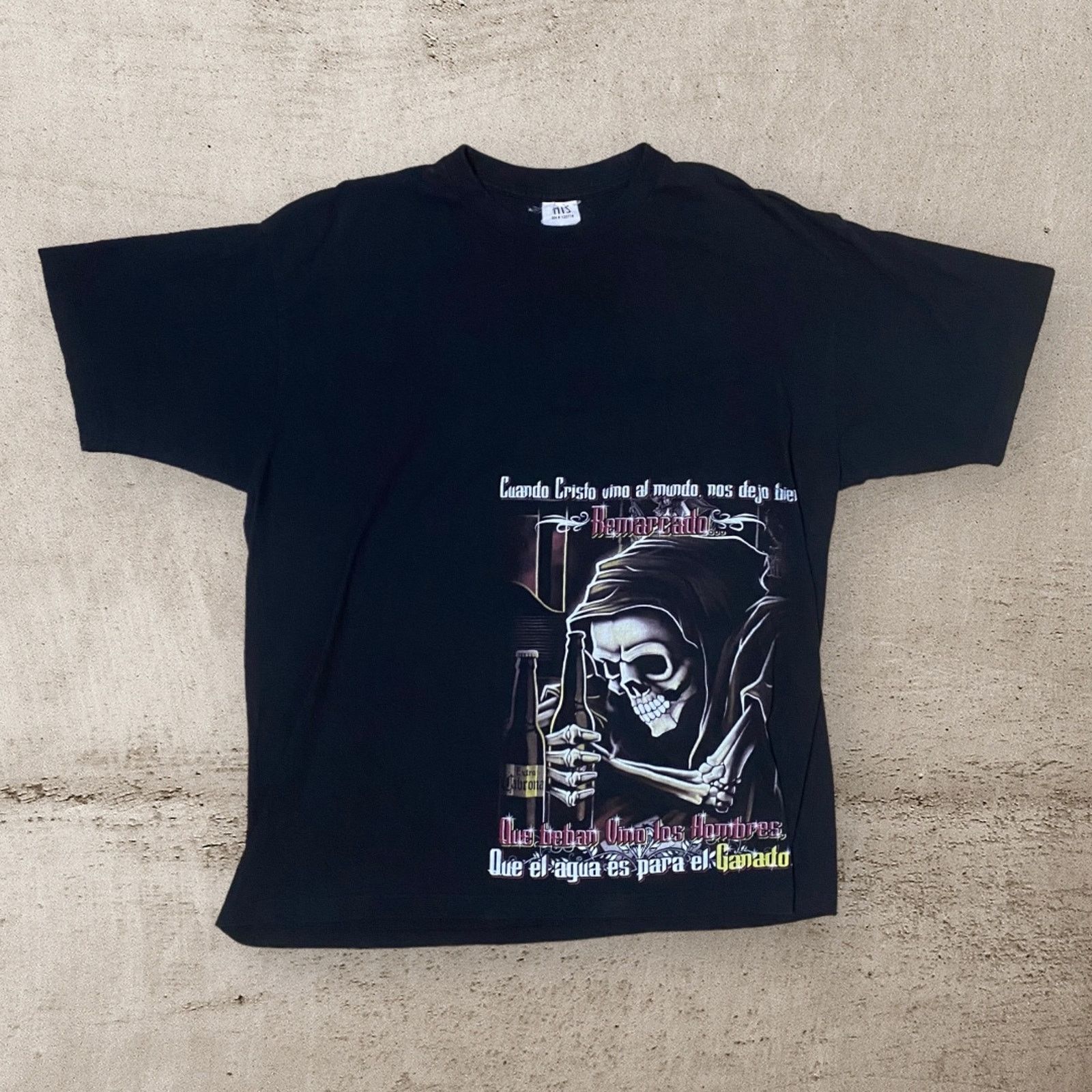 Vintage Vintage Santa Muerte Holy Dealth Grim Reaper Mexico T Shirt Size US XXL / EU 58 / 5 - 2 Thumbnail