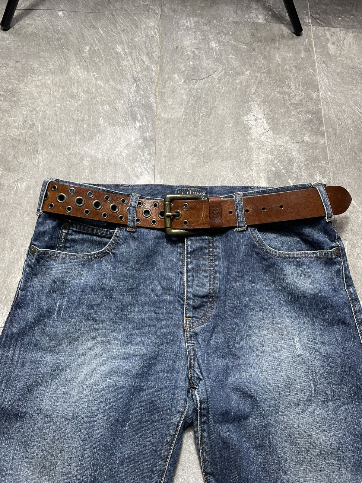 Hugo Boss Hugo Boss Gilbert Grommet Eyelet Leather Belt Made In Italy Size ONE SIZE - 9 Thumbnail