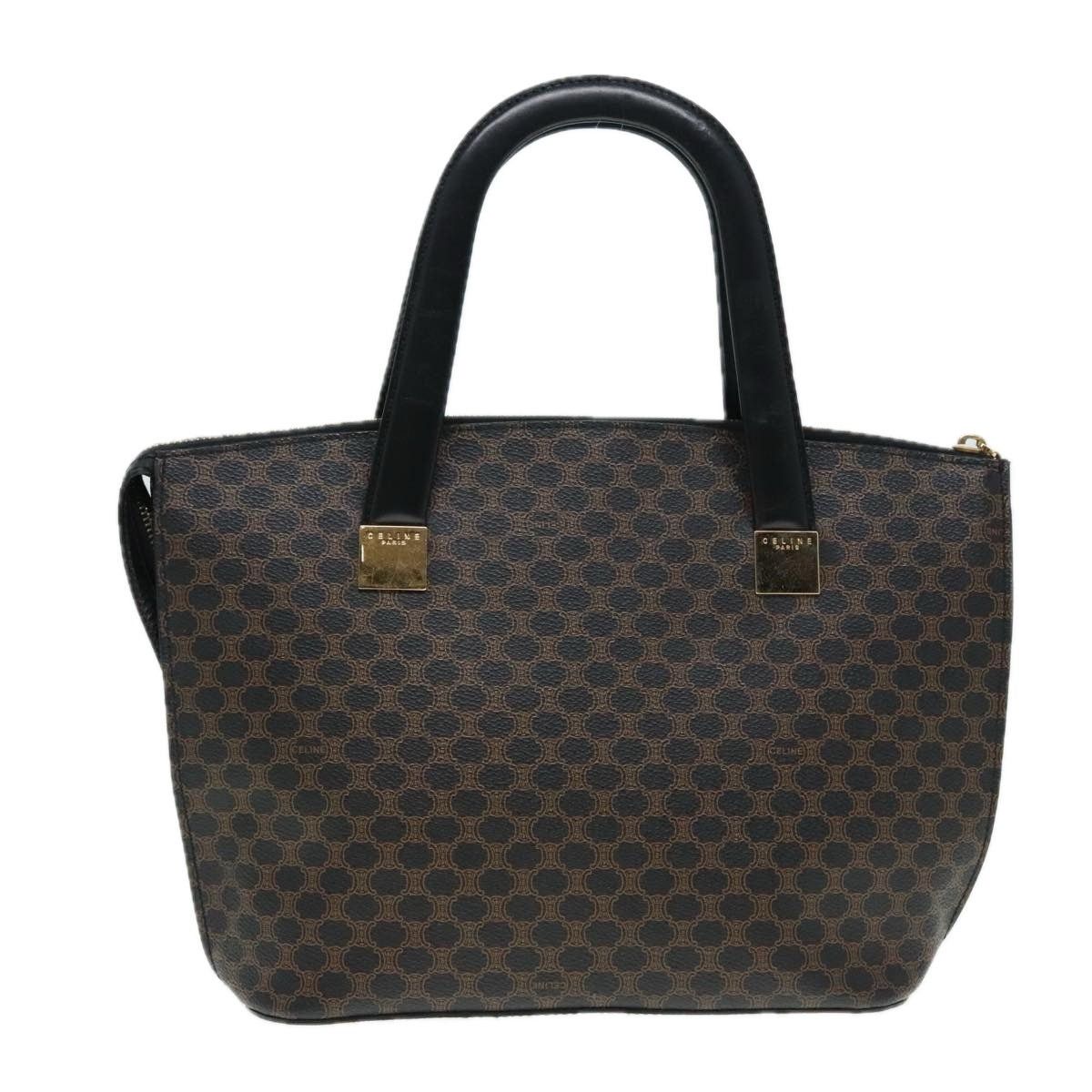 Celine CELINE Macadam Canvas Hand Bag Pvc Black Size ONE SIZE - 13 Thumbnail
