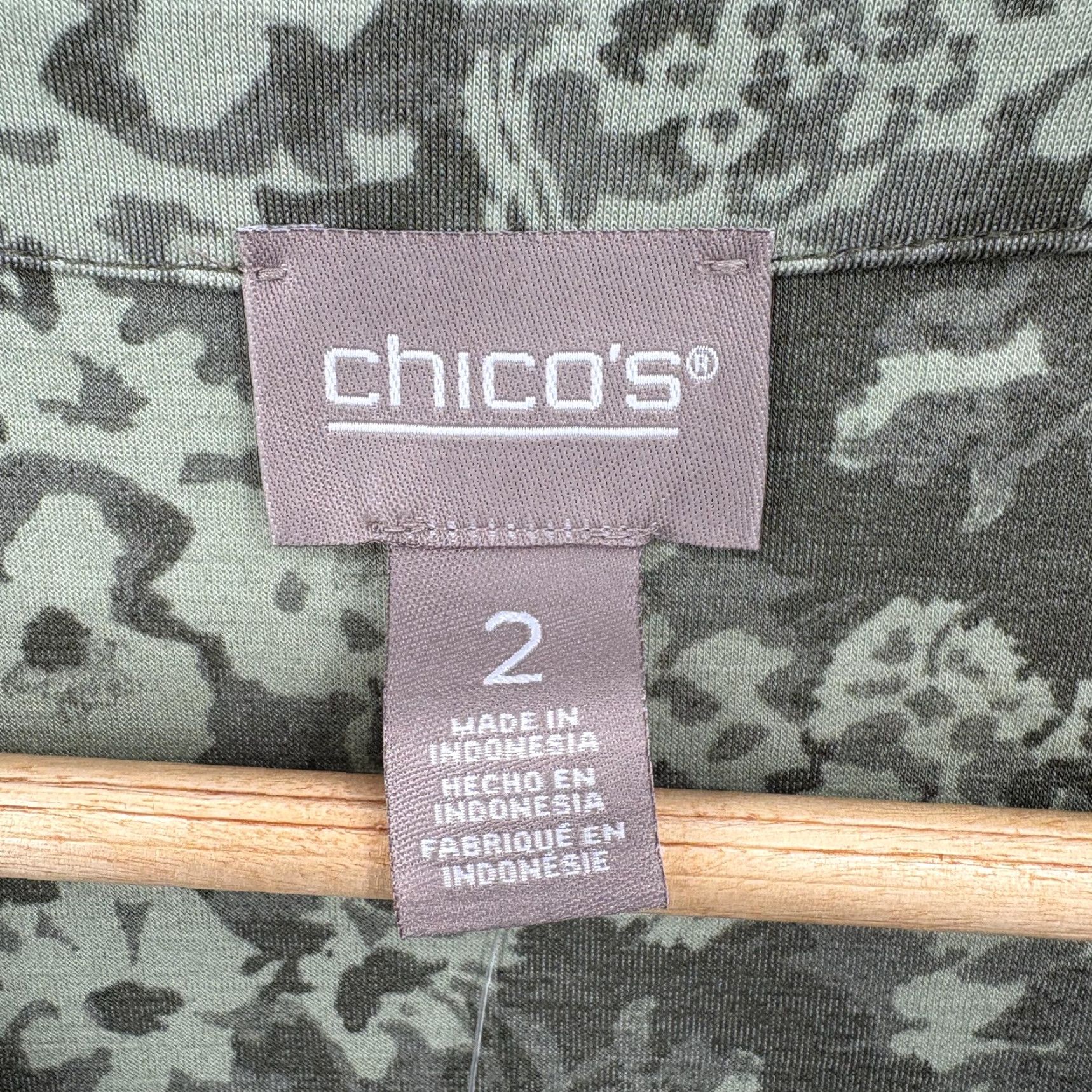 Vintage Chico's Jacket Womens 12 Green Reversible Collarless Knit Button Front NWT Ponte Bag? Size XL / US 12-14 / IT 48-50 - 4 Thumbnail