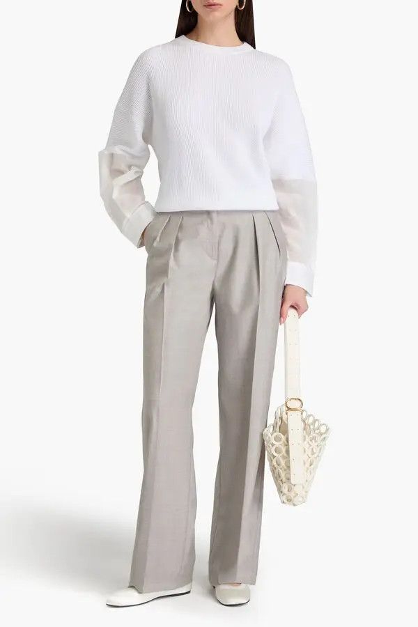 Brunello Cucinelli o1y0825 Crewneck Sweater in White Size L / US 10 / IT 46 - 3 Thumbnail