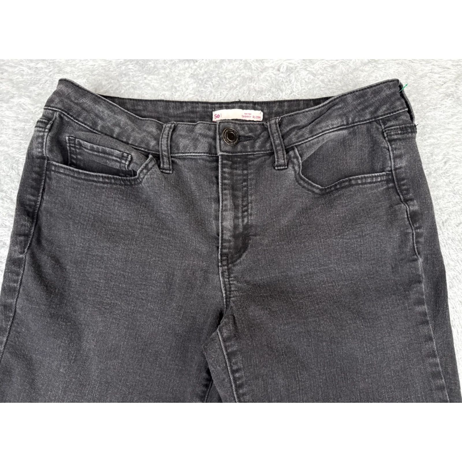 Vintage SO Jeans Womens Jeans Skinny Black Denim 30x29 Juniors Adult Regular 30 Black Embroidered 9 2000s Cowboy Southwestern Designer Mens Womens Girls Boys Size 30" / US 8 / IT 44 - 4 Thumbnail