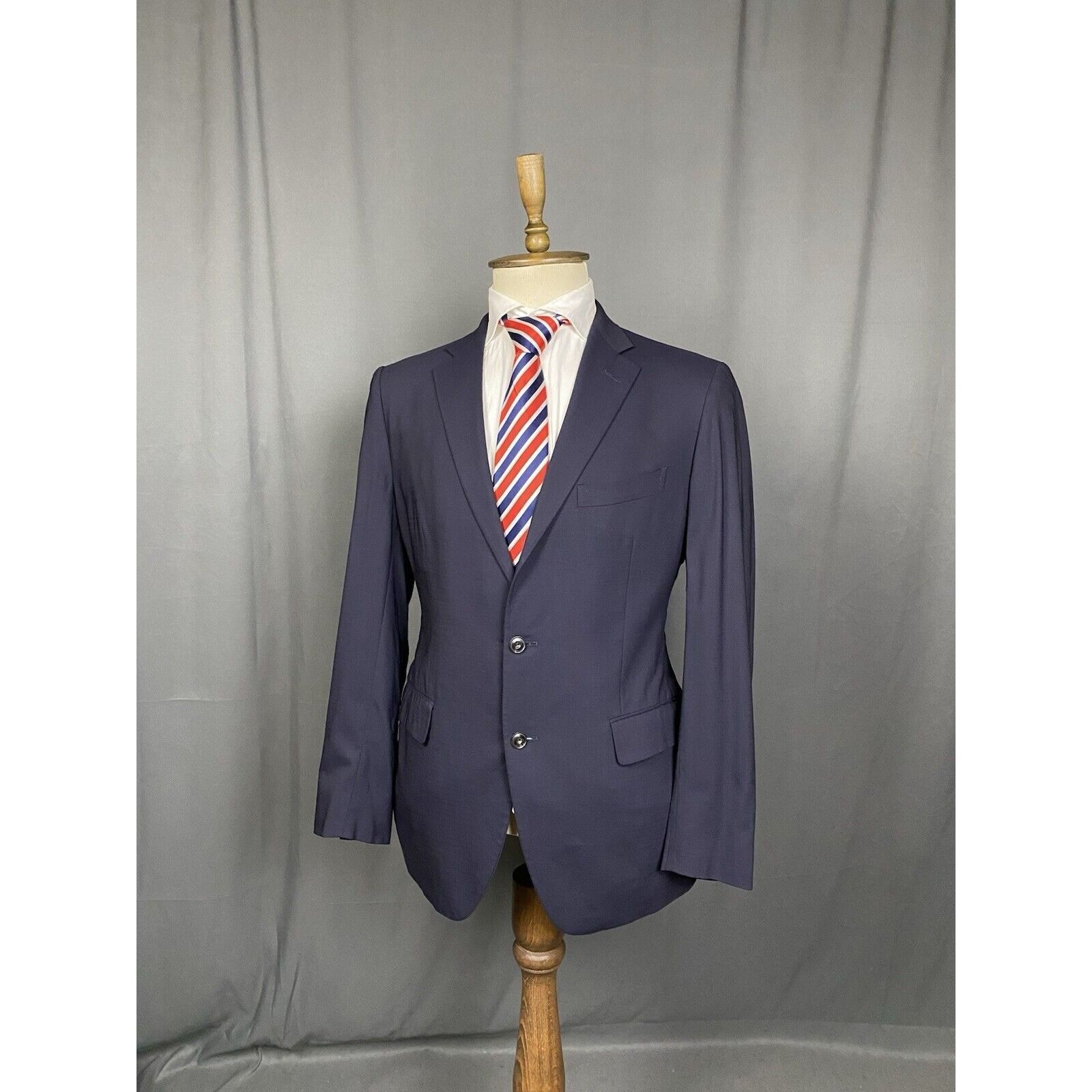 Boglioli Boglioli Men's Dark Blue Wool Blazer Jacket Size 54 Size 54R - 4 Thumbnail