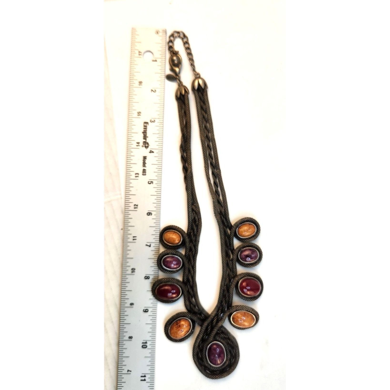 Chicos Unique Chico's Braided Necklace With Multicolor Purple, Gold Size ONE SIZE - 2 Thumbnail