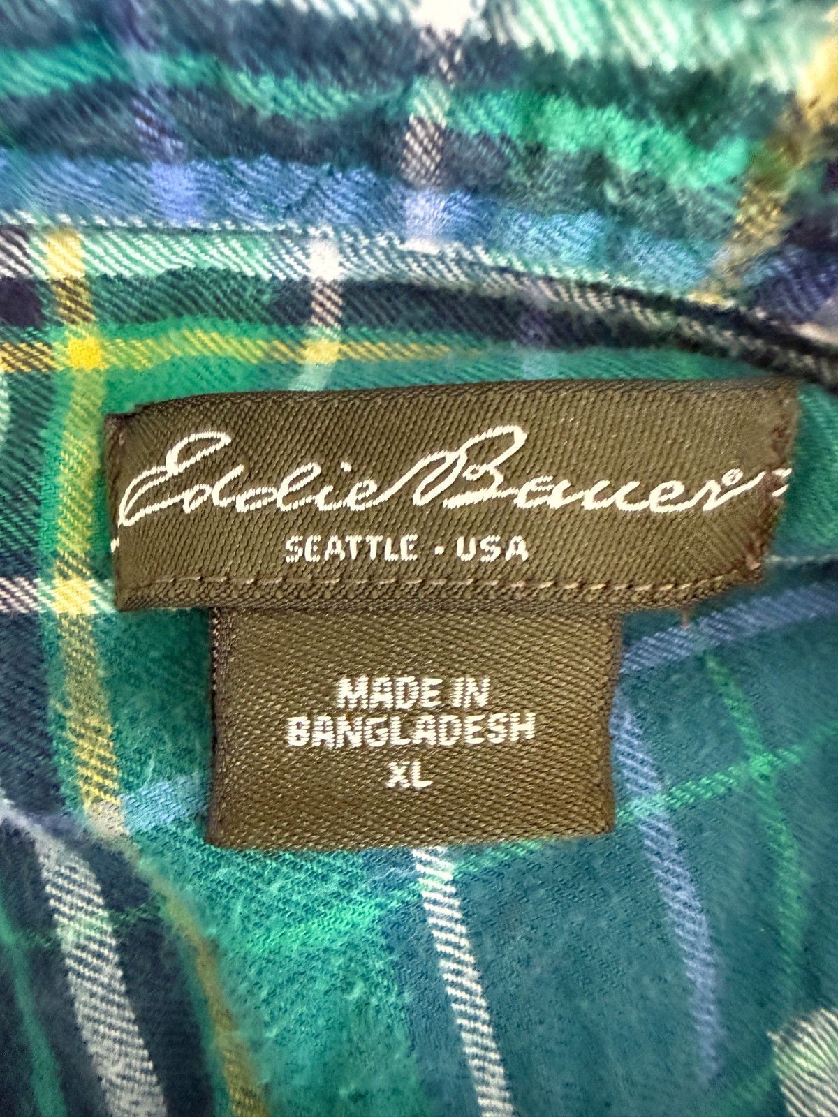 Eddie Bauer Eddie Bauer Womens XL Blue Flannel Shirt Cotton Button Up P Size XL / US 12-14 / IT 48-50 - 6 Thumbnail