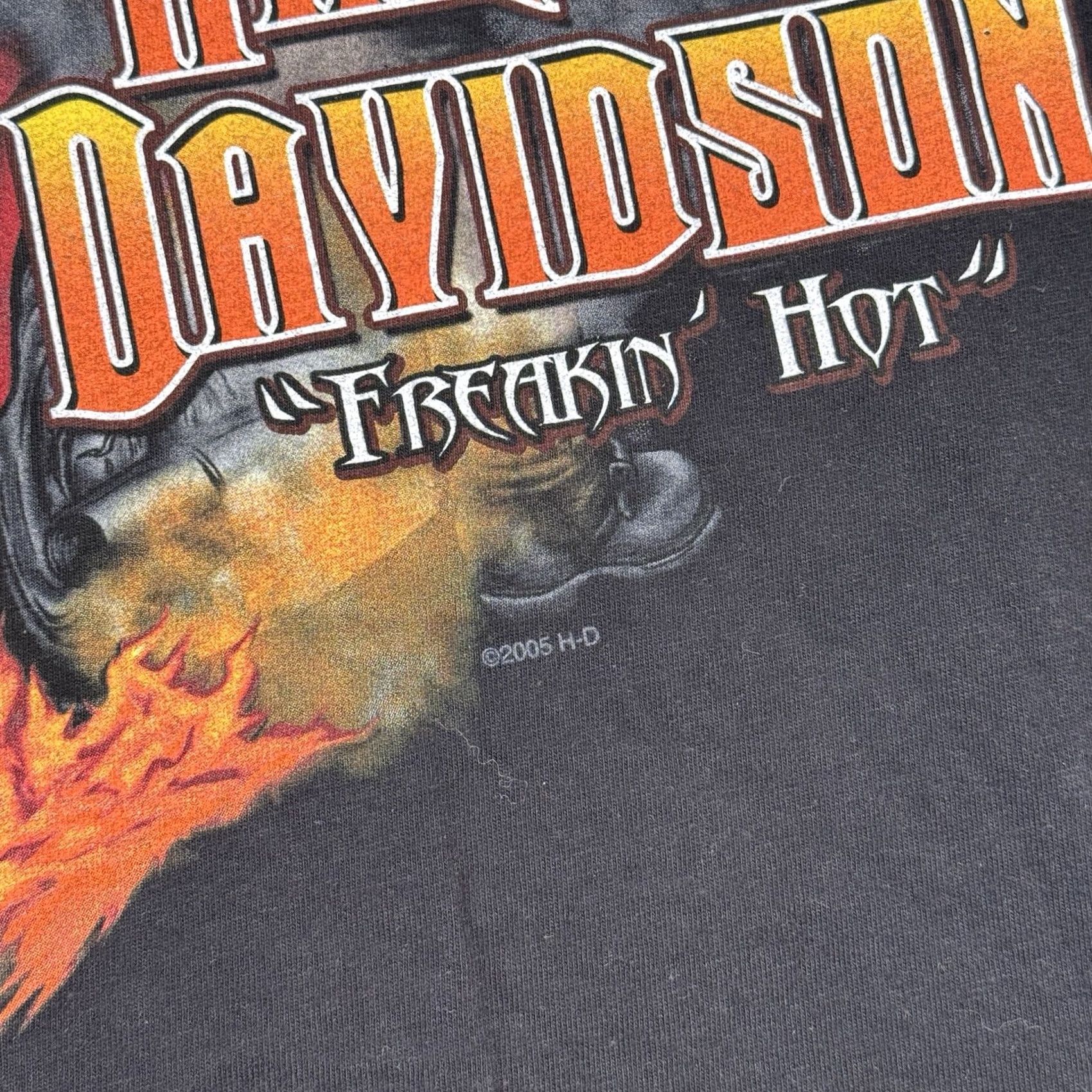 Harley Davidson VINTAGE Harley-Davidson Shirt Mens L Black Graphic Print Short Sleeve Crew Neck Logo Motorcycle Biker Flames All Seasons Size US L / EU 52-54 / 3 - 3 Thumbnail