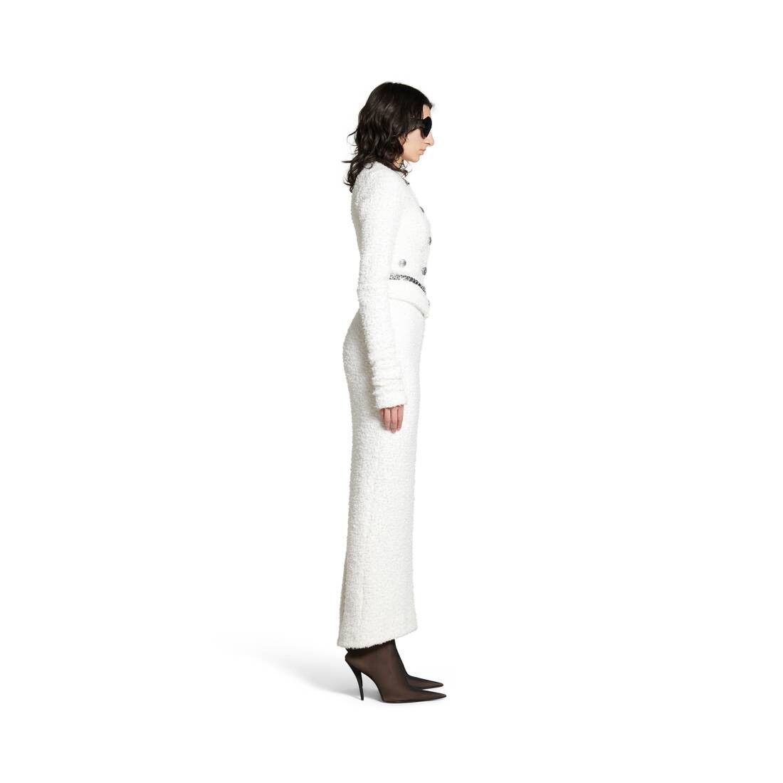Balenciaga o1s1wg110126 Cropped Cardigan in White Size XS / US 0-2 / IT 36-38 - 3 Thumbnail