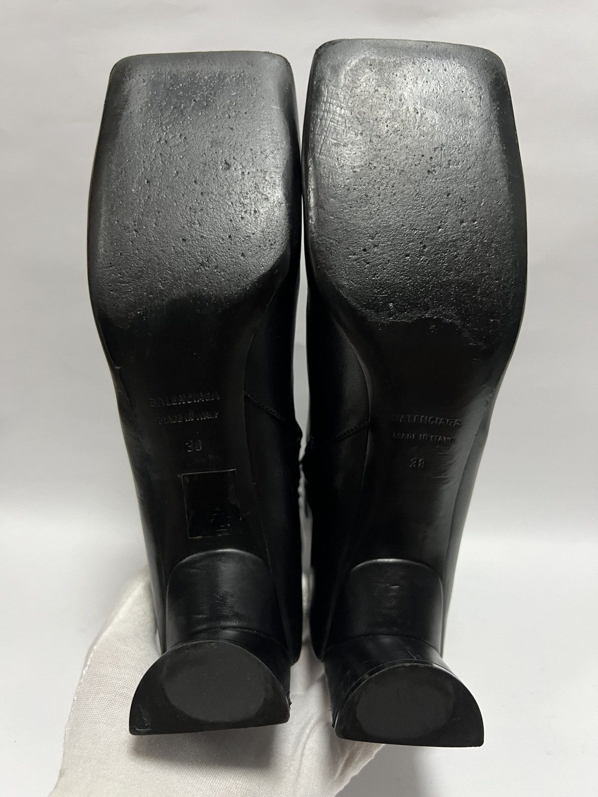 Balenciaga Balenciaga - Square Toe Leather Ankle Boots Size US 8 / IT 38 - 10 Thumbnail