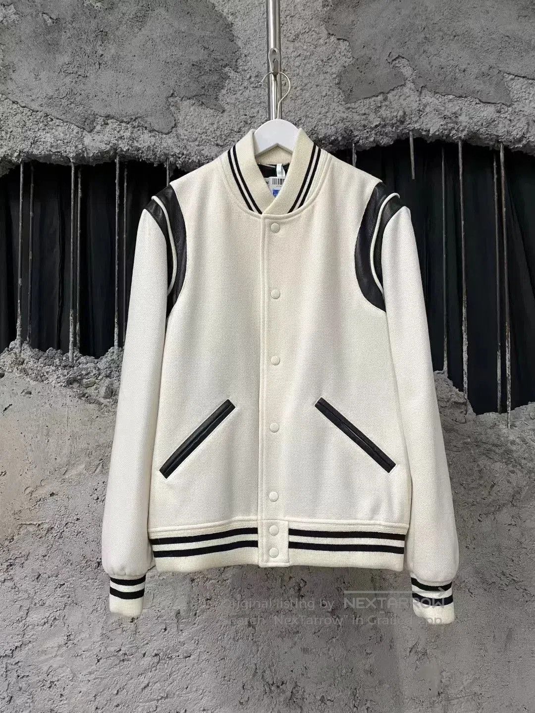 Saint Laurent Paris Saint Laurent White Baseball Jacket. Size US M / EU 48-50 / 2 - 1 Thumbnail