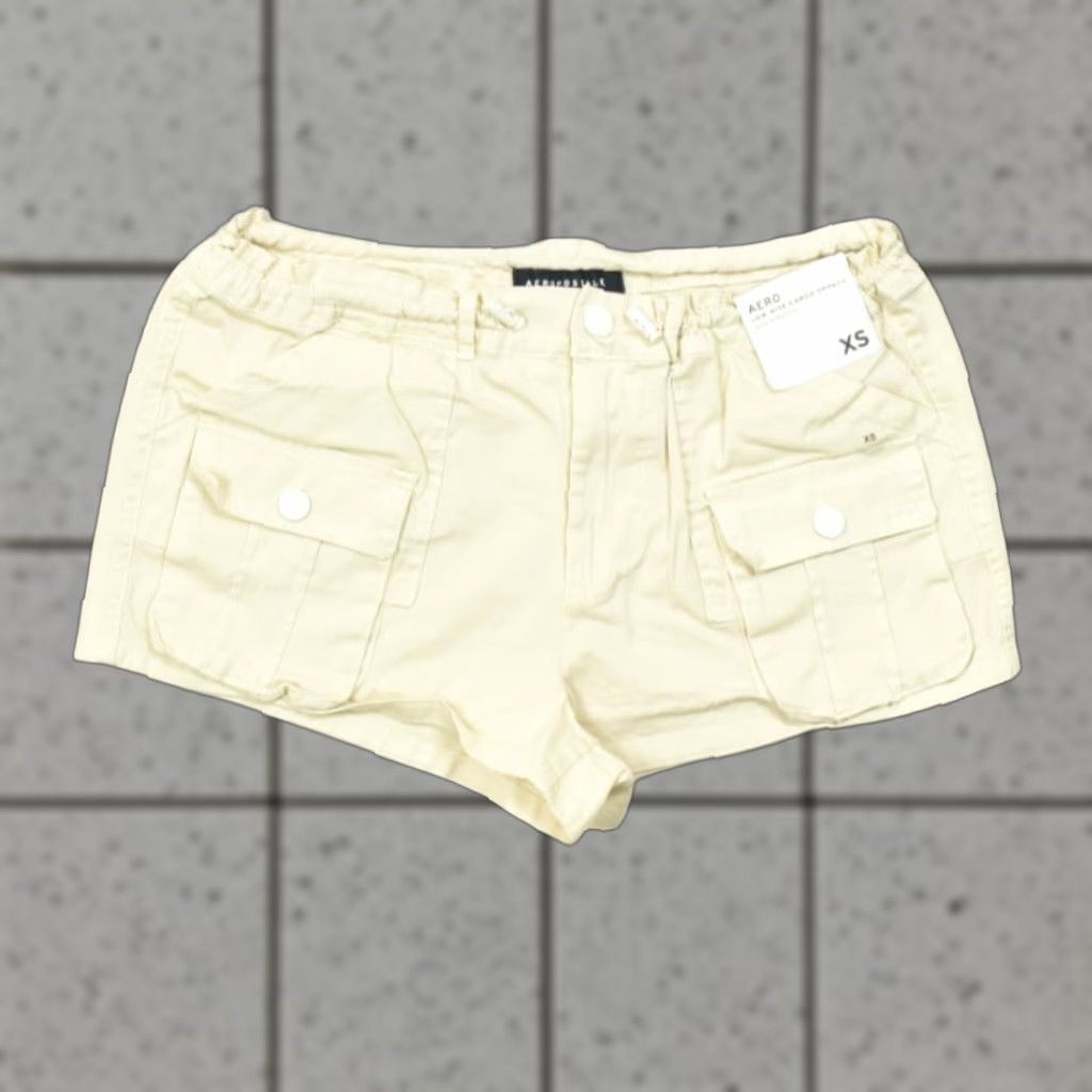 Vintage Aéropostale Women's XS Cargo Short Cream Twill Cotton New With Tags Ivory Summer Casual Womens Size 26" / US 2 / IT 38 - 1 Thumbnail
