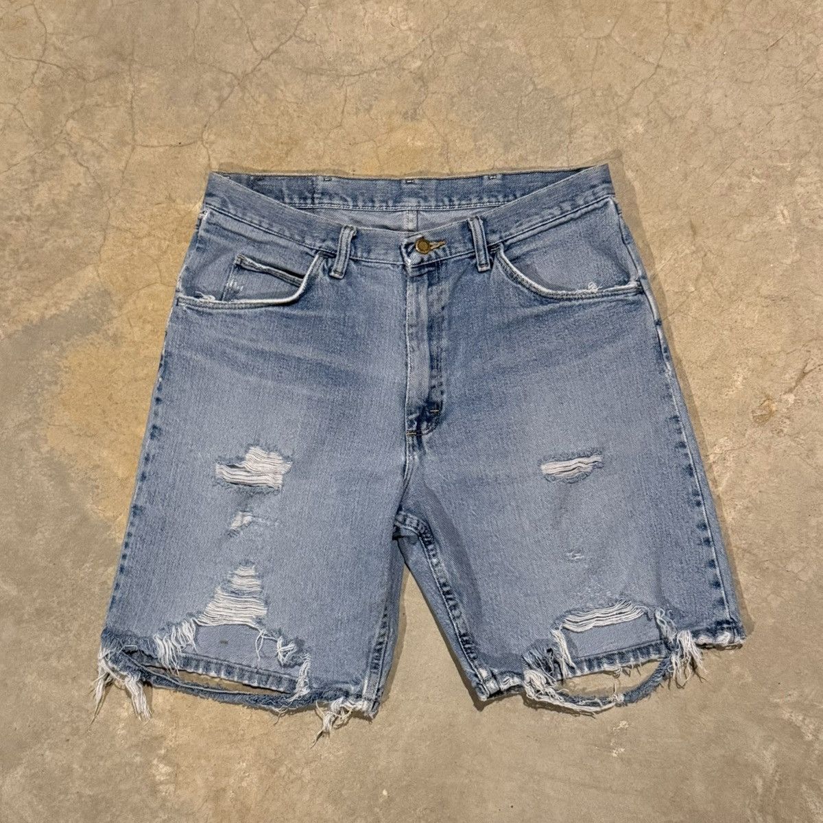 Vintage 2000s Wrangler Thrashed Faded Jorts ERD Grunge Y2K