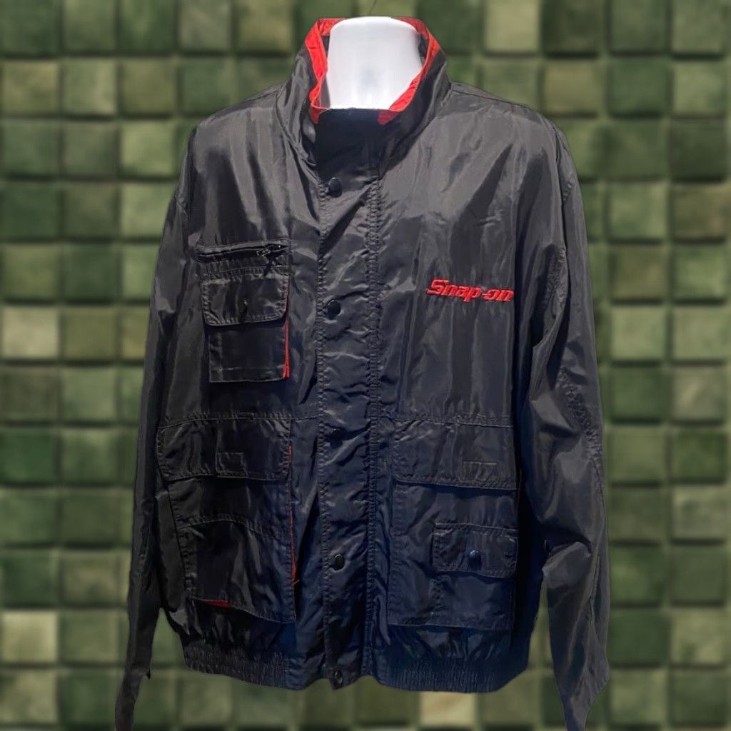 Vintage VINTAGE SnapOn Jacket Men’s XL Black Zip Snap Multiple Pockets Logo Embroidery Size US XL / EU 56 / 4 - 1 Thumbnail