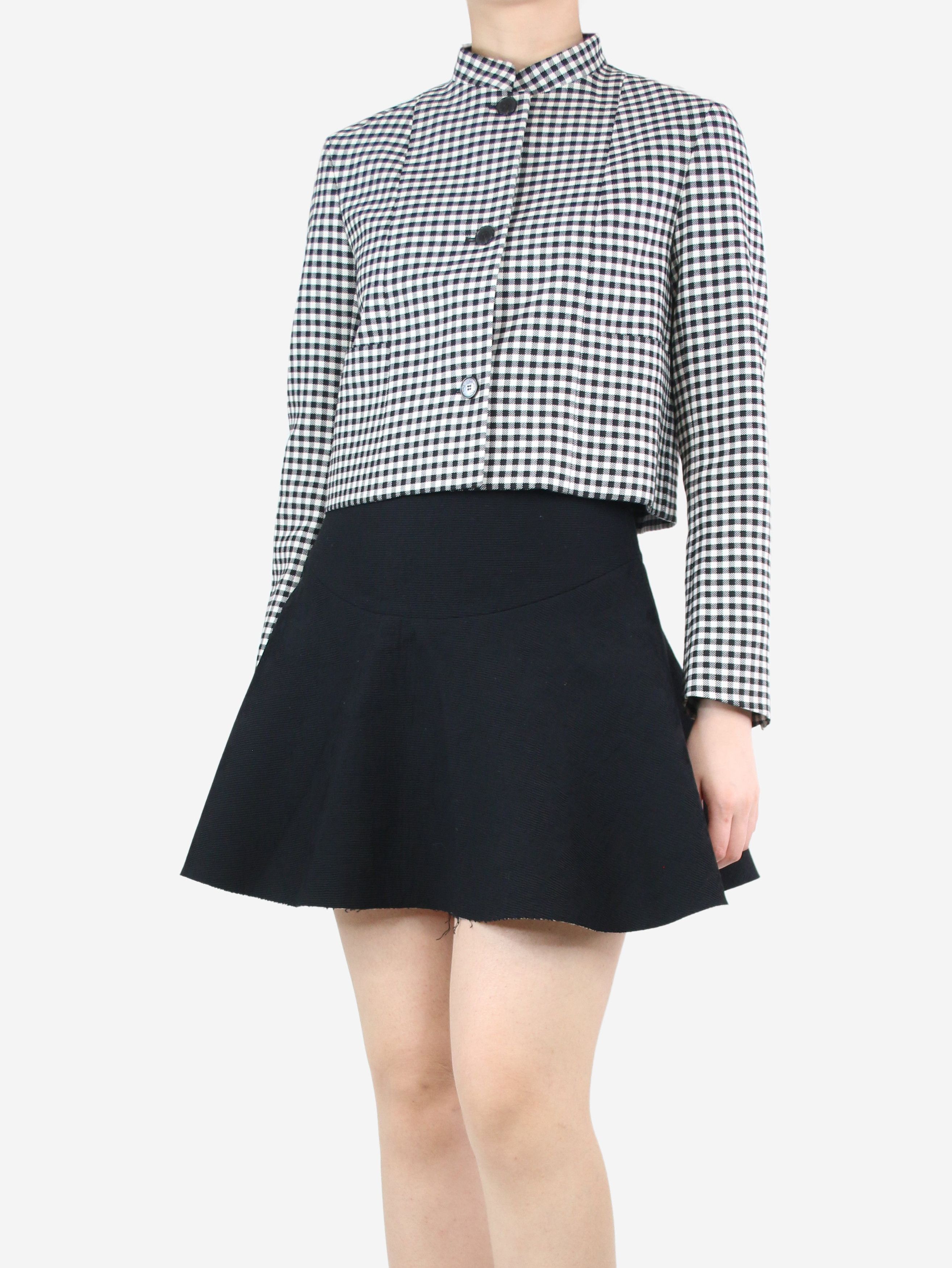image of Dior Black And White Cropped Gingham Jacket - Size Uk 10, Women's