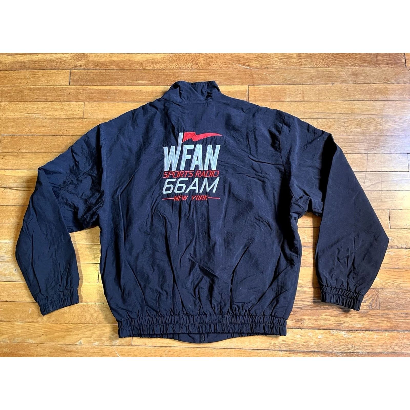 Vintage VINTAGE WFAN Sports Radio 66AM New York Jacket Mens XL Black 90s Size US XL / EU 56 / 4 - 2 Thumbnail