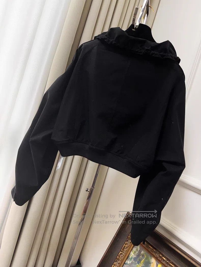 Hermes Hermes Black Short Zip Hooded Jacket with Drawstring Size XXS / US 00 / IT 34 - 2 Thumbnail