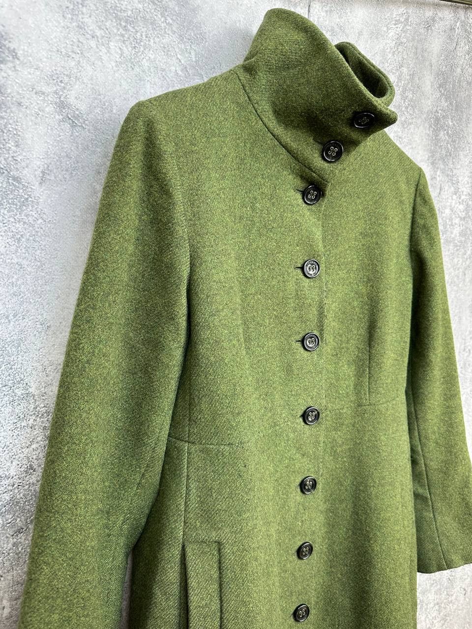 Weekend Max Mara Weekend Max Mara Wool Coat Green Button Front Mid Length Size S / US 4 / IT 40 - 4 Thumbnail