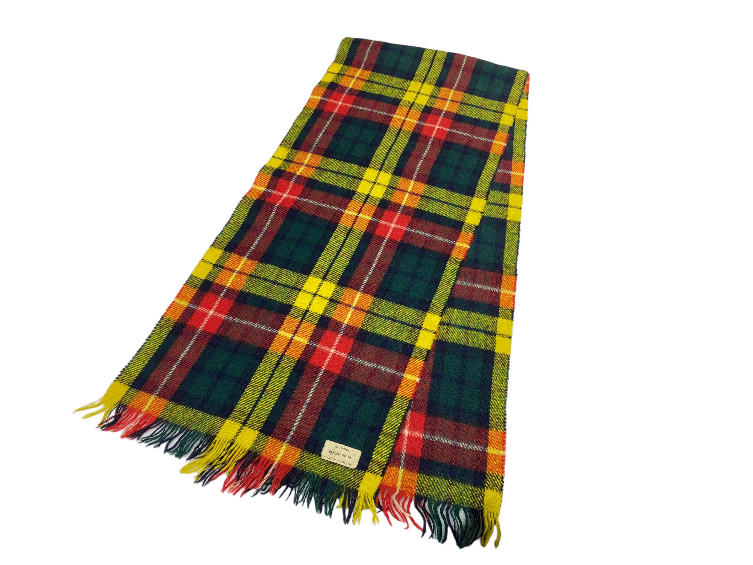 Vintage Vintage Buchanan Tartan Wool Muffler Scarf - Scottish Plaid Size ONE SIZE - 2 Thumbnail