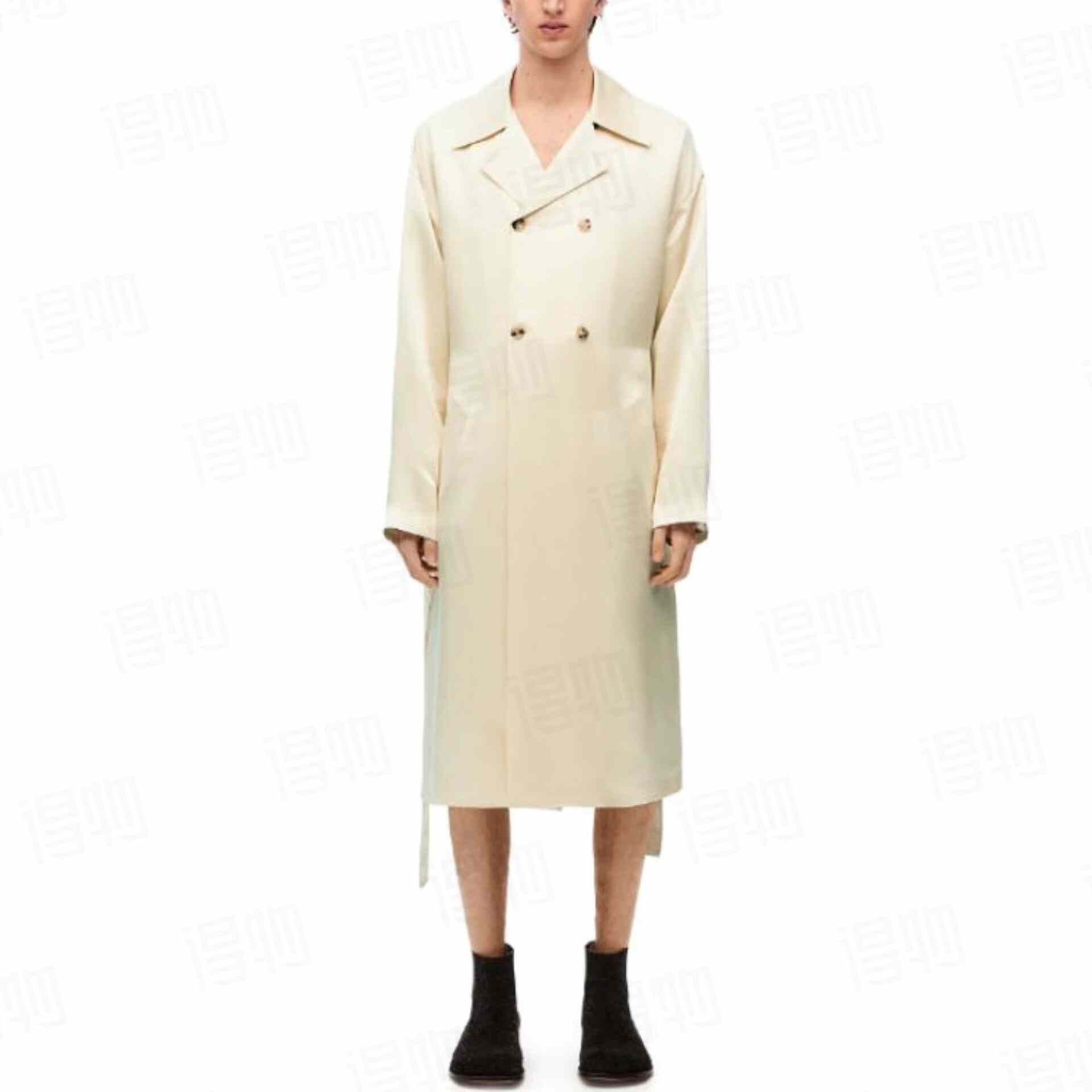 Loewe LOEWE Men's Beige Double-Breasted Trench Size US S / EU 44-46 / 1 - 1 Thumbnail