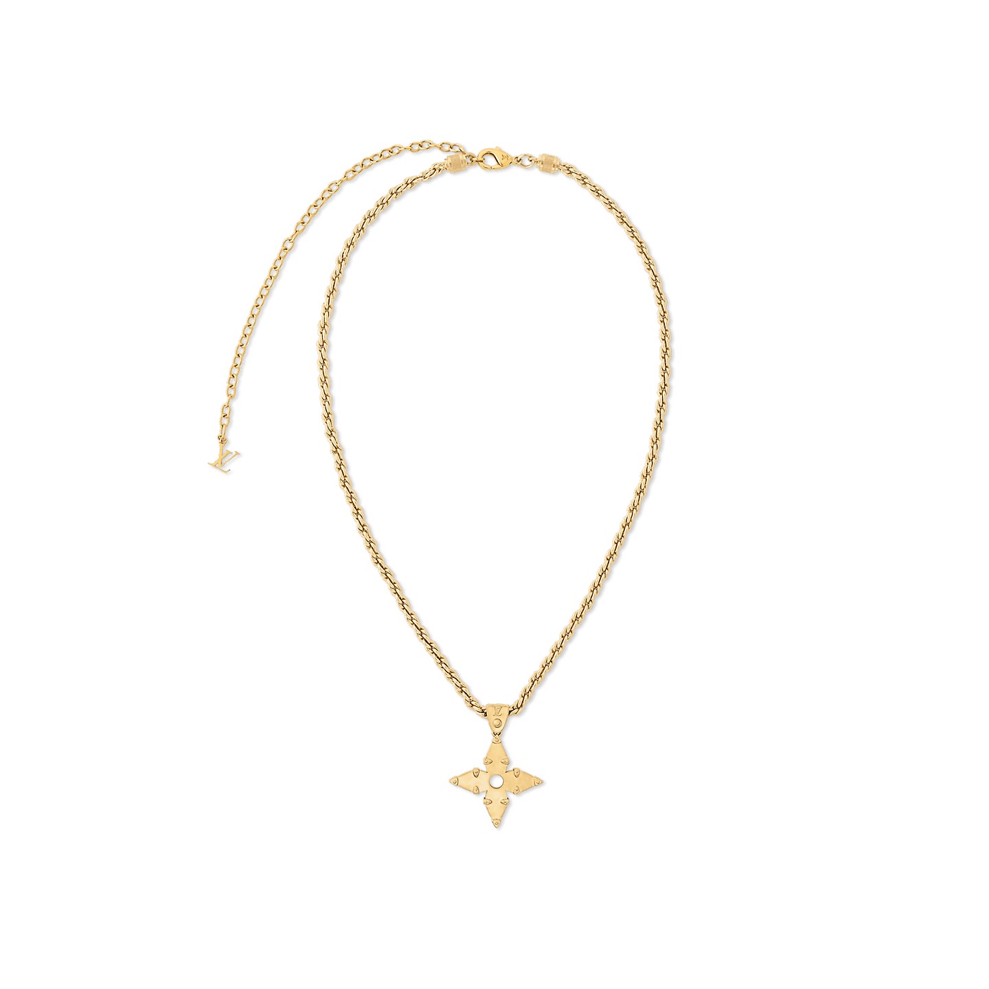 Jewelry x Louis Vuitton Necklace Chain Monogram Silver Lv Logo M01751 in Gold, Men's