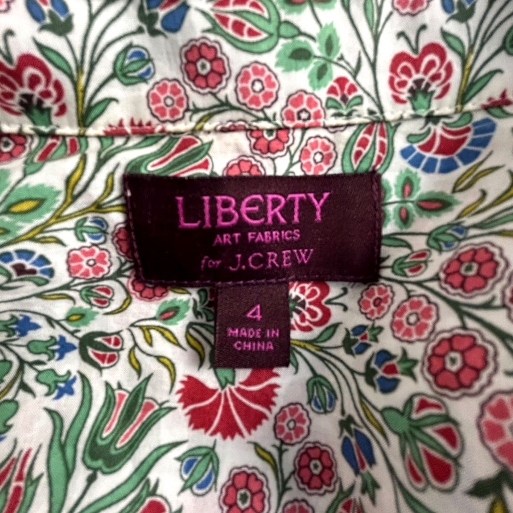 J.Crew Liberty Art Fabrics For J.Crew Womens Floral Long Sleeve Button-Up Shirt Size 4 Size S / US 4 / IT 40 - 3 Thumbnail