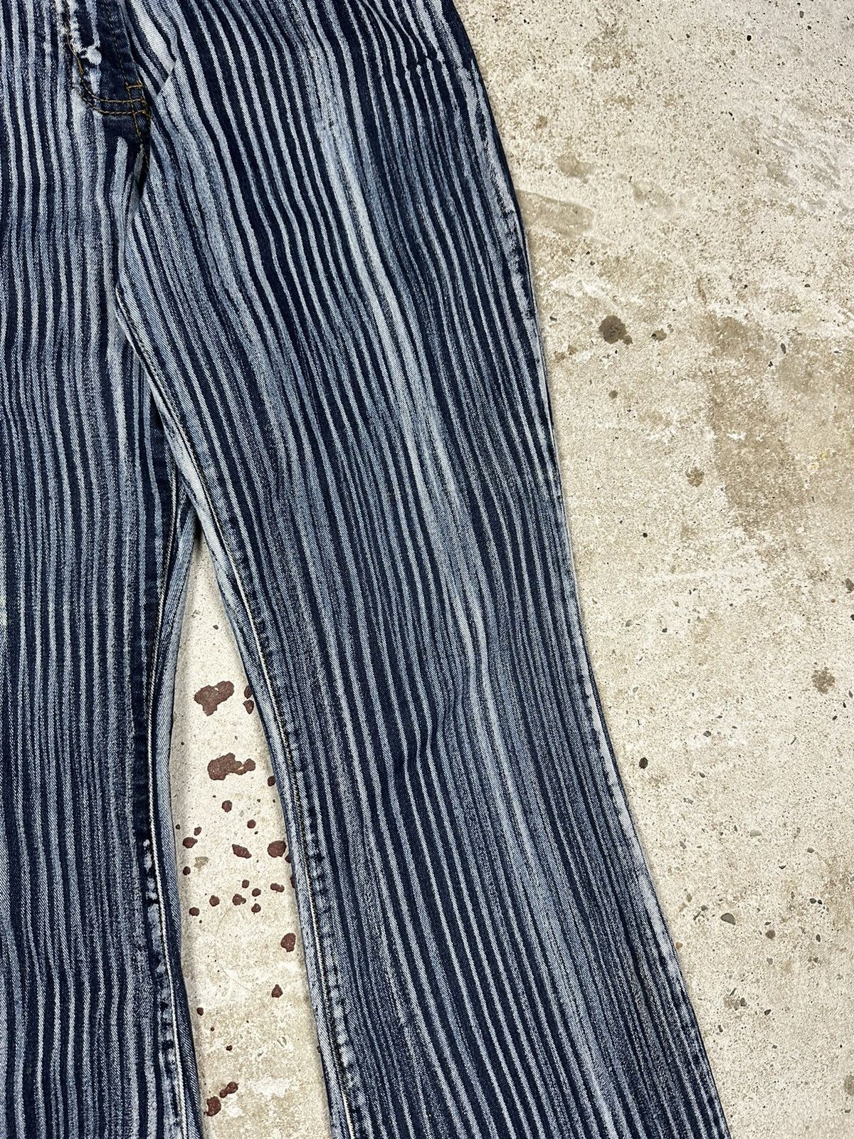 If Six Was Nine × Le Grande Bleu (L.G.B.) × Vintage Vintage Y2K Flare Wide Legs Striped Bootcut Pants Size US 27 - 7 Thumbnail