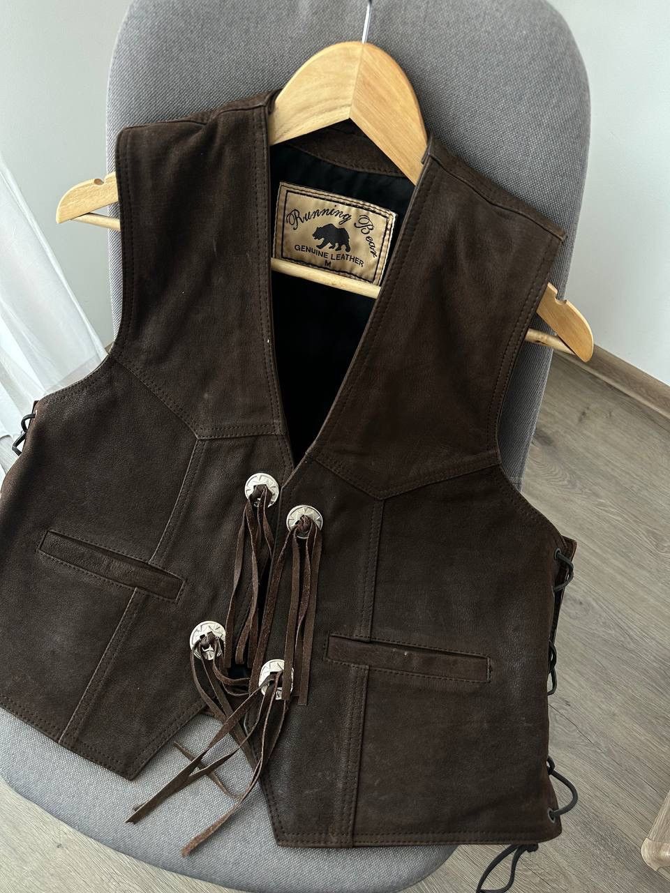 Genuine Leather × Vintage Vintage Genuine Leather Brown Cowboy West Jacket Size US M / EU 48-50 / 2 - 21 Thumbnail