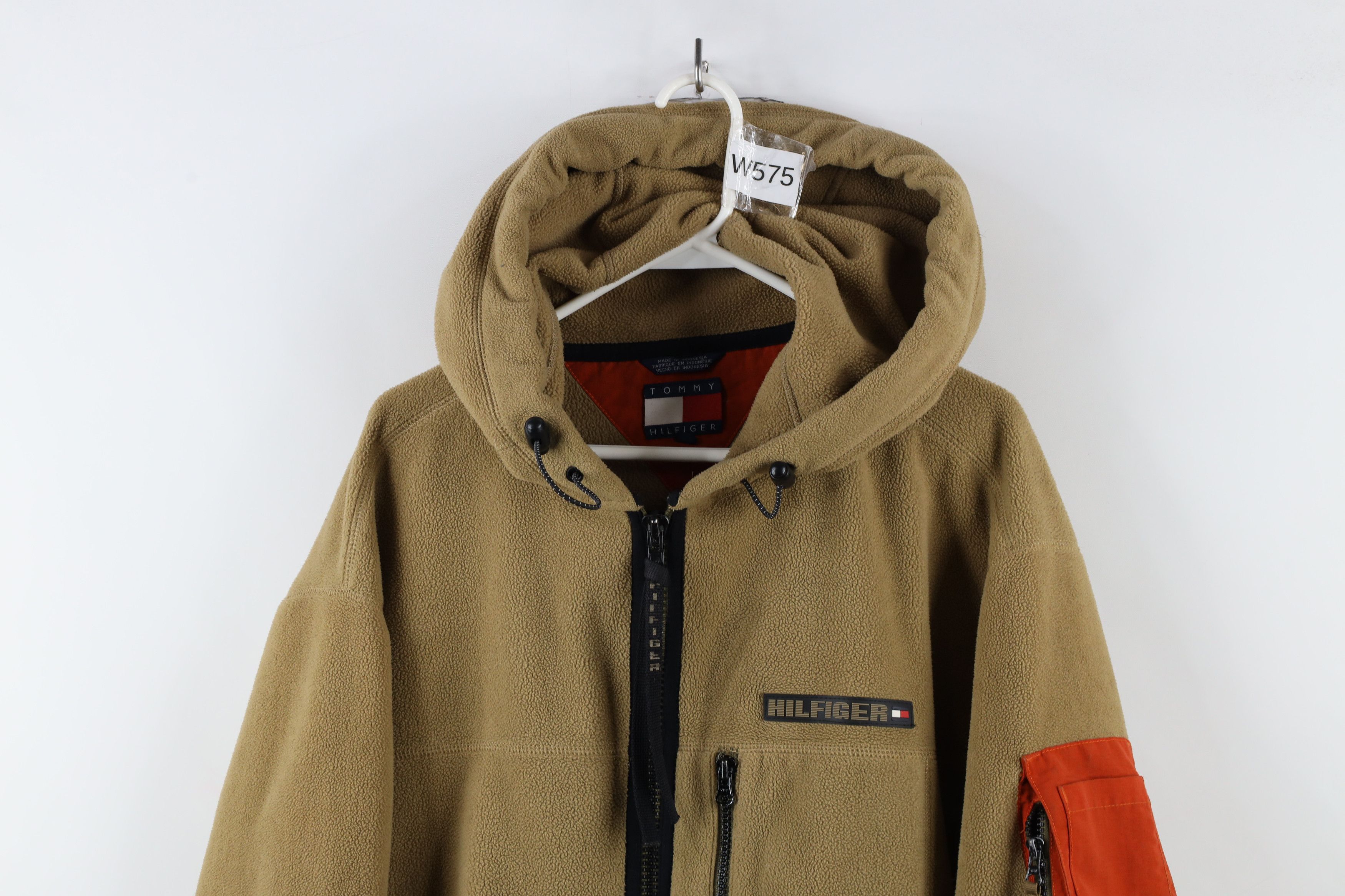 Tommy Hilfiger × Vintage Vintage 90s Tommy Hilfiger Spell Out Fleece Hooded Jacket Size US XXL / EU 58 / 5 - 2 Thumbnail