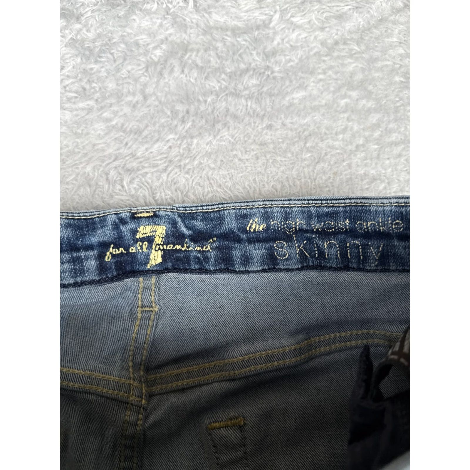 7 For All Mankind 7 For All Mankind Jeans Women 27 Blue Denim High Waist Ankle Skinny Regular 27in Inseam Cotton Vintage No Mens Womens Size 27" / US 4 / IT 40 - 6 Thumbnail