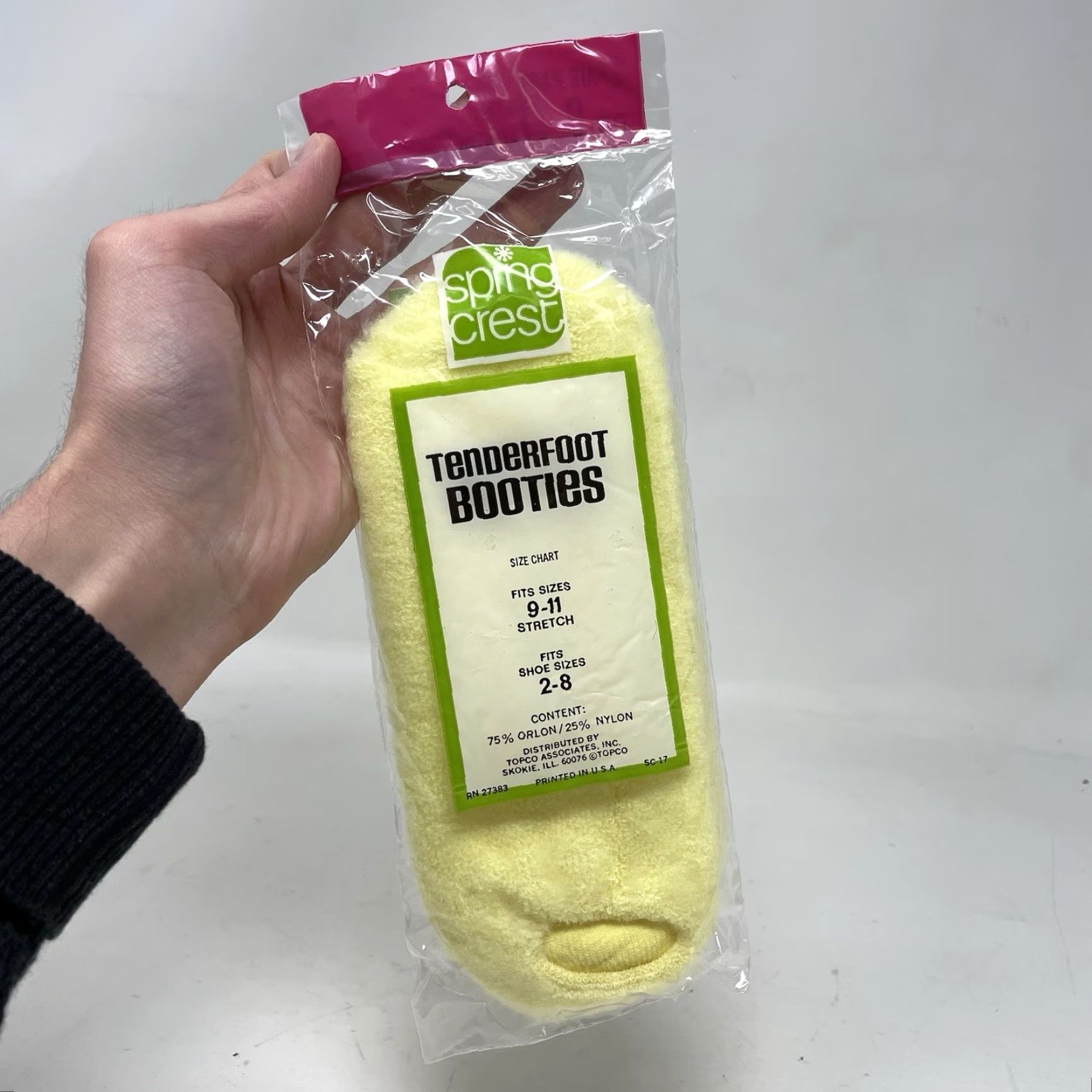Vintage VTG 60s 70s Spring Crest Mod Go Go Orlon Yellow Socks Slippers Sz 9-11 Reproduction Vintage Shipper Size ONE SIZE - 3 Thumbnail