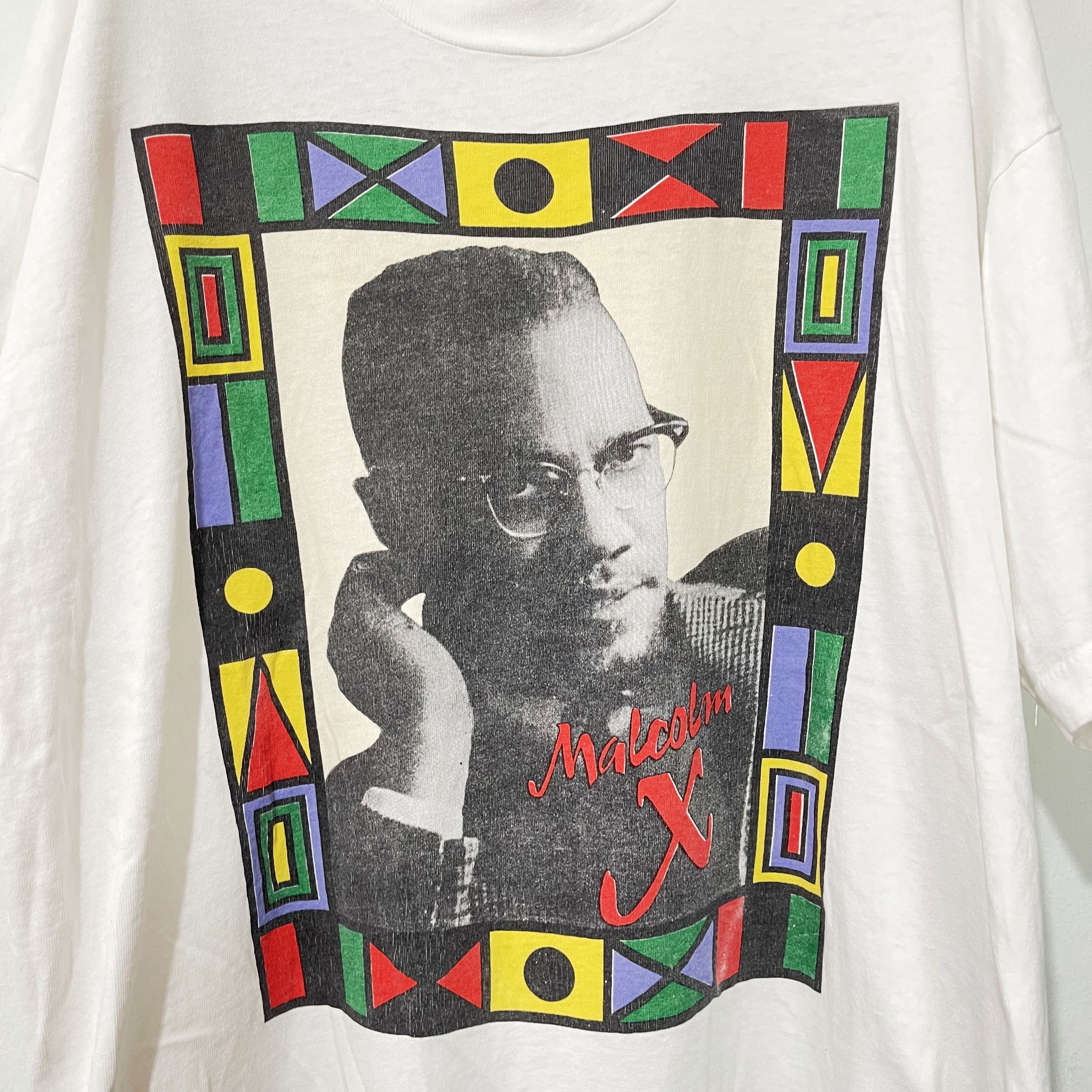 Vintage Vintage 90s Malcolm X T-Shirt Size US XL / EU 56 / 4 - 2 Thumbnail