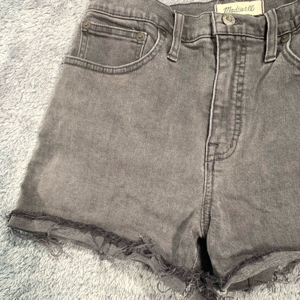 Madewell Madewell Jean Shorts high-rise denim Cut-Off Women 27 Gray Regular Size 27" / US 4 / IT 40 - 2 Thumbnail