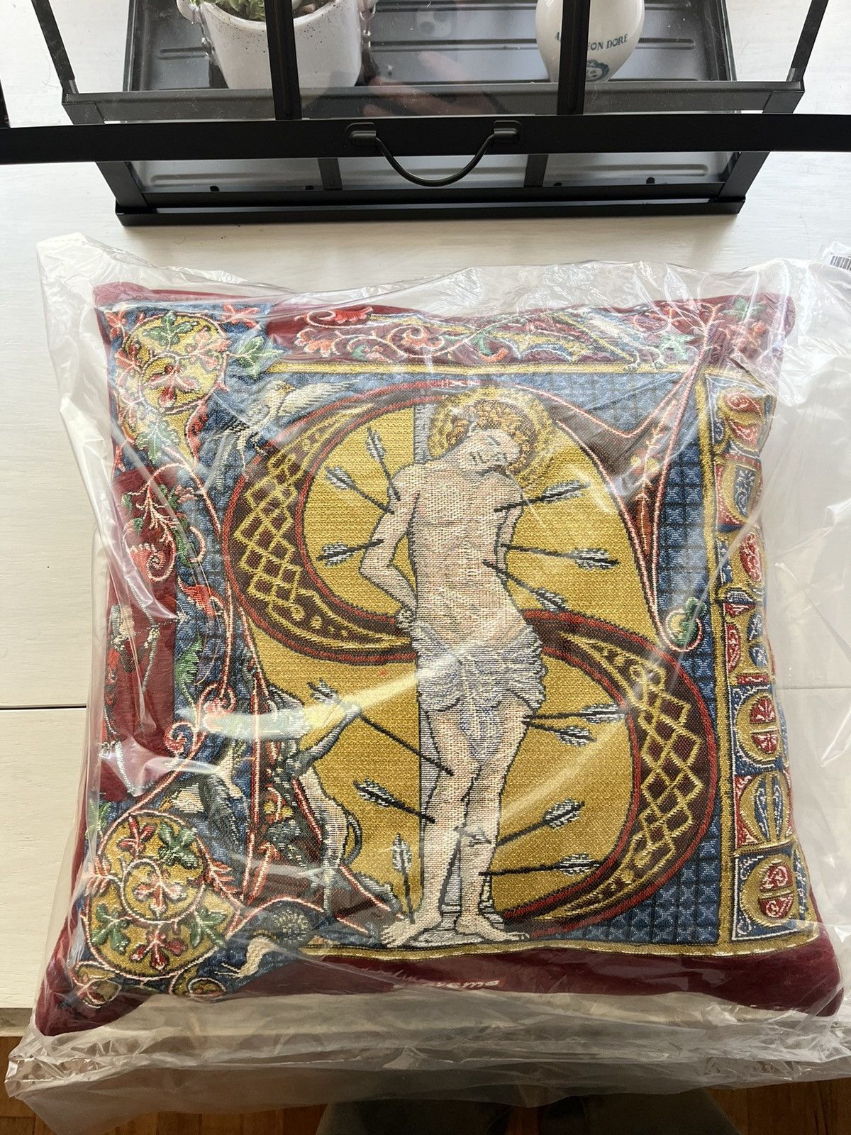 image of Supreme Jules Pansu Saint Pillow in Red, Men's