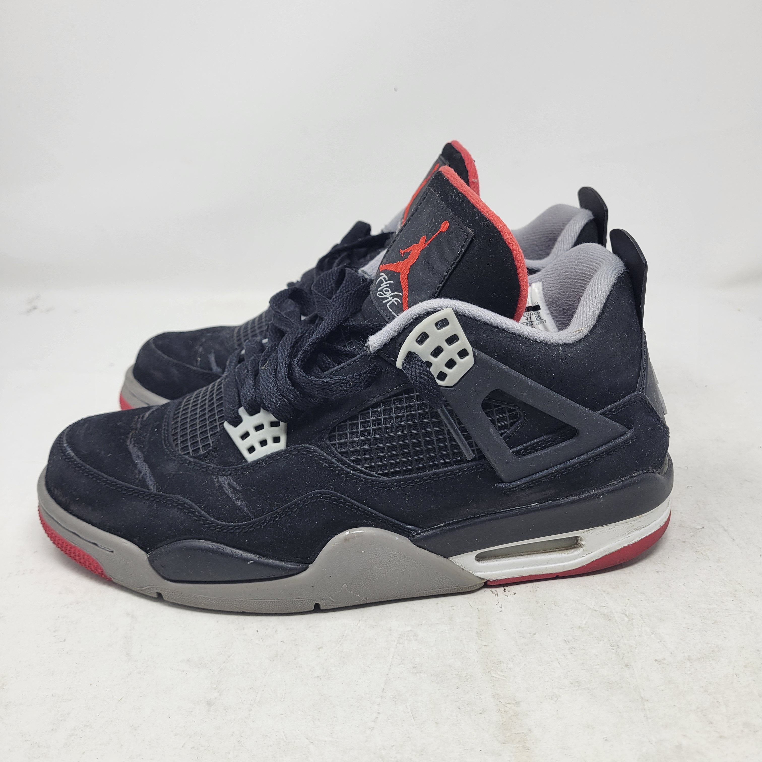 Jordan Brand × Nike Air Jordan 4 Retro IV Black Red BRED 308497-089 US sz 8 Size US 8 / EU 41 - 2 Thumbnail
