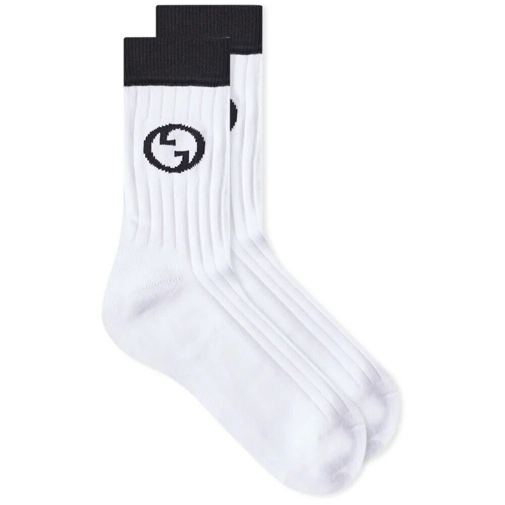 Gucci New Gucci Socks Black White Wool G Logo Size S Size ONE SIZE - 2 Thumbnail