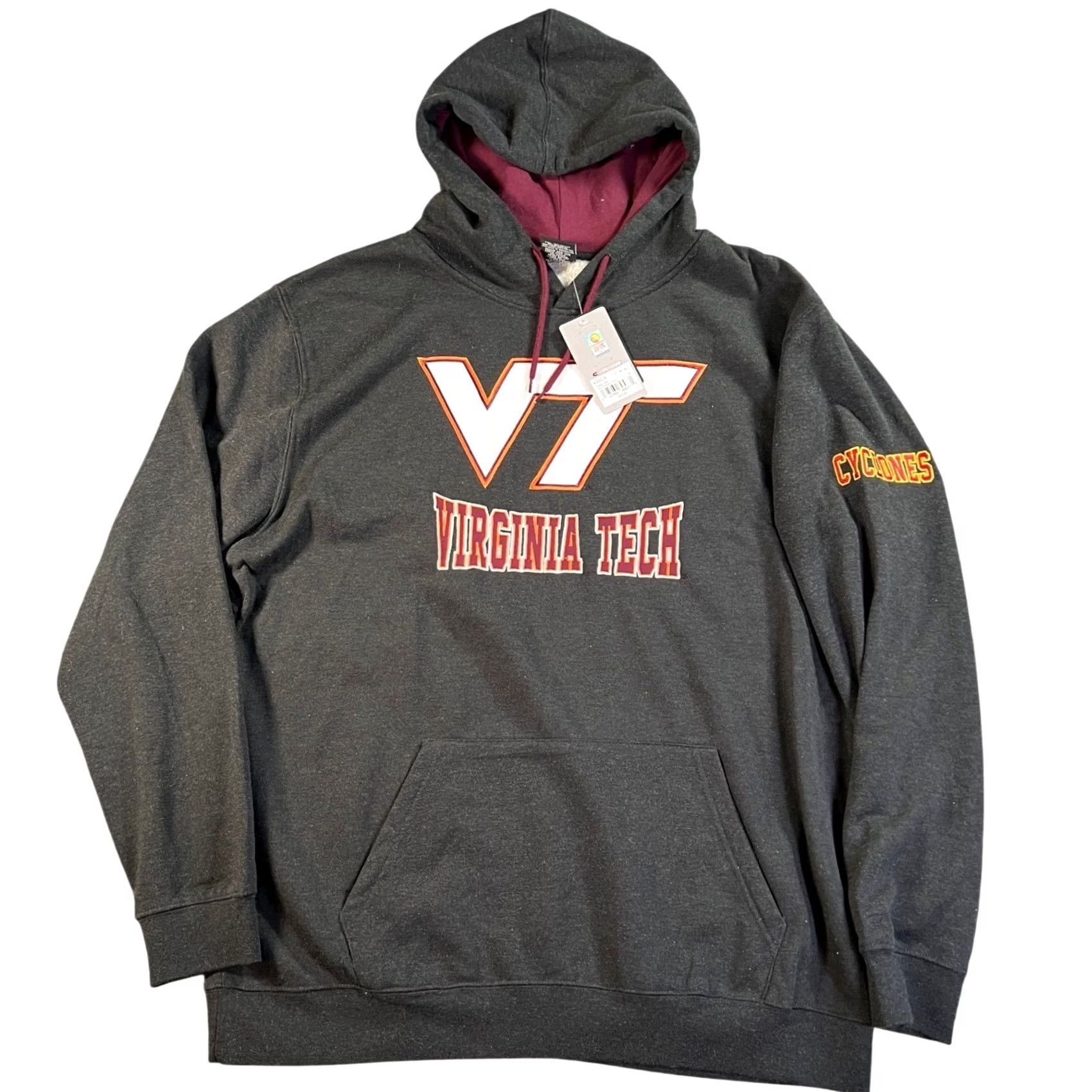 Vintage VINTAGE Colosseum Hoodie Mens 2XL Charcoal Hokies VT Cyclones Pullover NWT Size US XXL / EU 58 / 5 - 2 Thumbnail