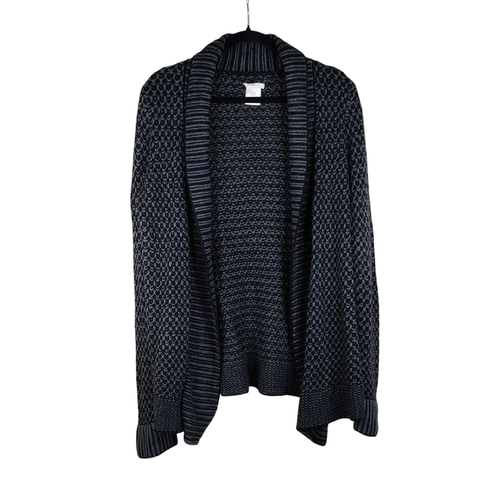 Other Matty M Black Gray Knit Sweater Shawl Acrylic Cozy Cardigan Size M / US 6-8 / IT 42-44 - 1 Thumbnail