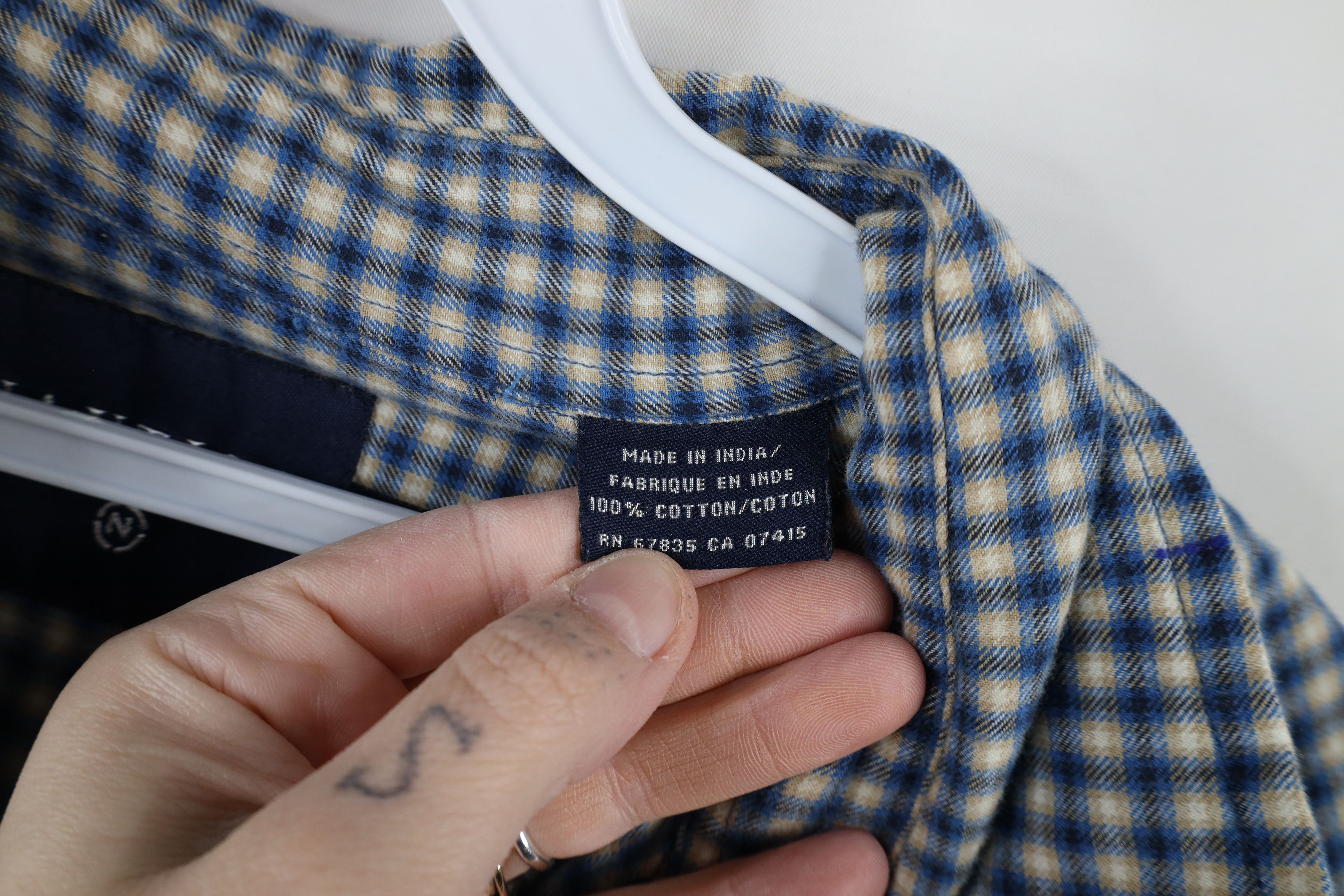 Nautica × Vintage Vintage 90s Nautica Flannel Collared Button Shirt Plaid Size US XL / EU 56 / 4 - 9 Thumbnail