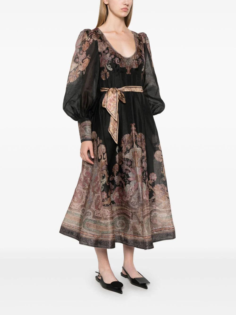 Zimmermann o1s22i1n1024 Structured Midi Dress in Multicolor Size M / US 6-8 / IT 42-44 - 3 Thumbnail